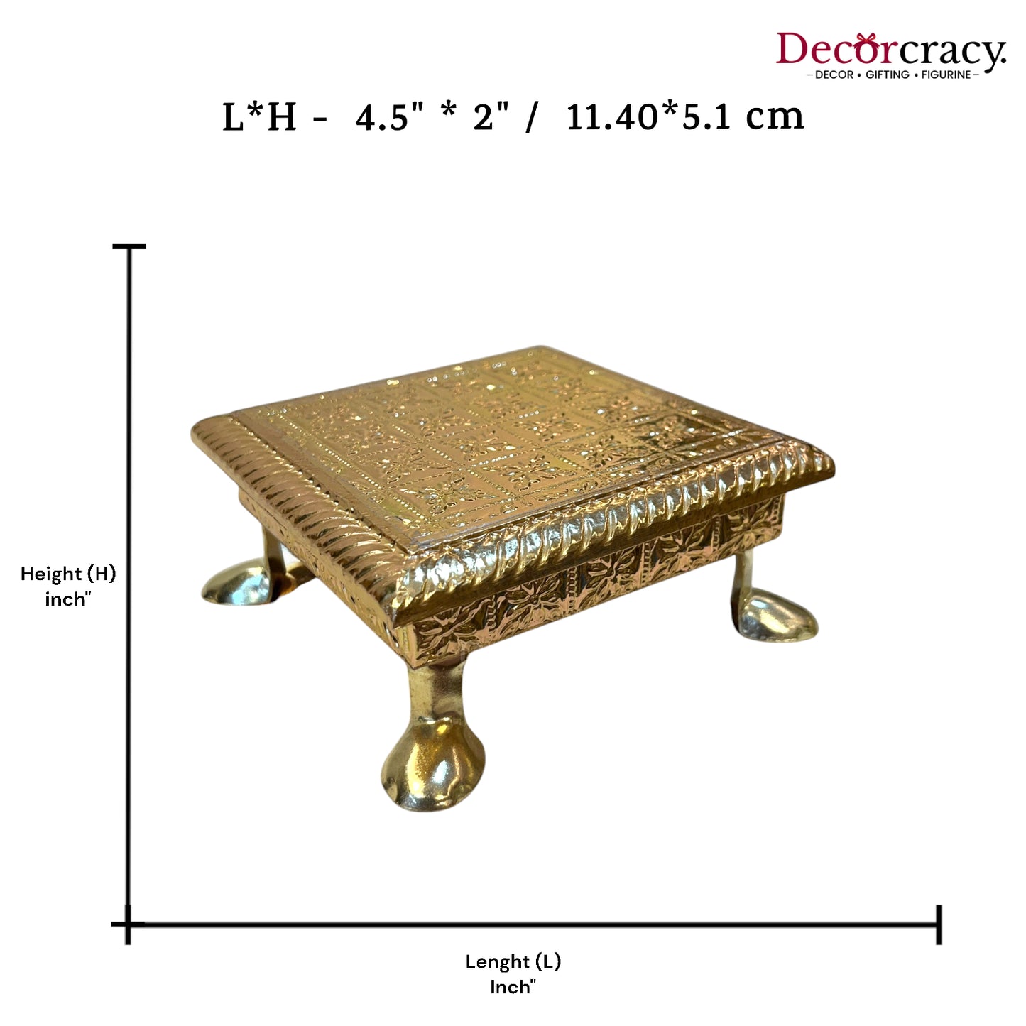 Rajwadi Chowki Patla 5" Wooden golden