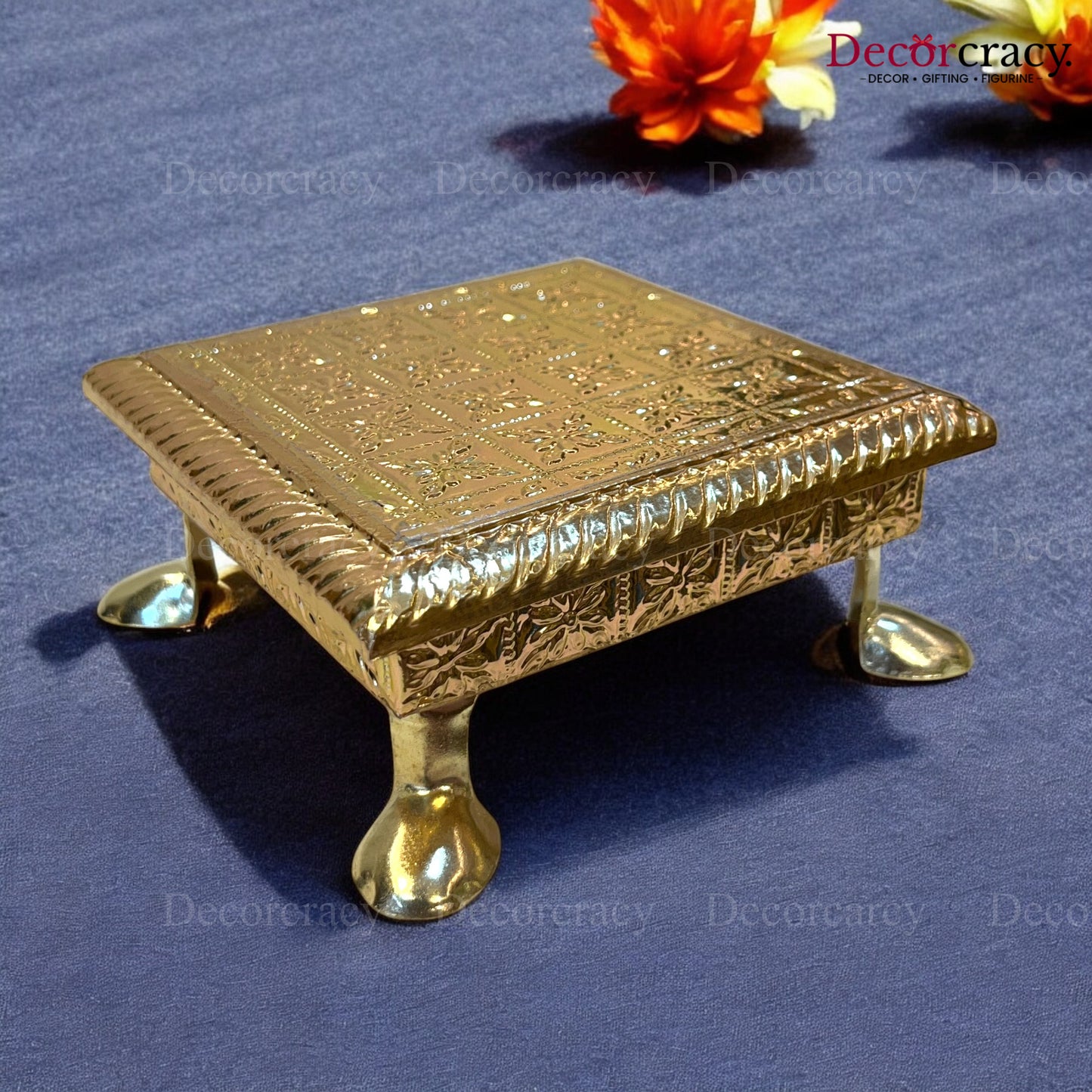 Rajwadi Chowki Patla 5" Wooden golden