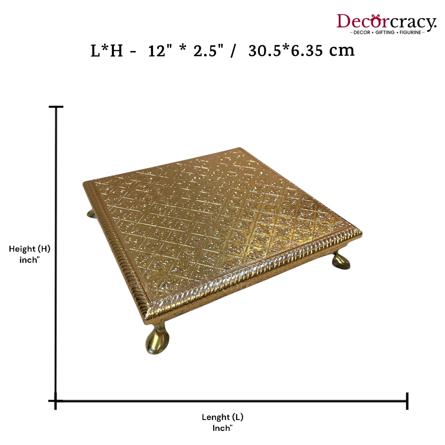 Rajwadi Chowki Patla 12" Wooden golden
