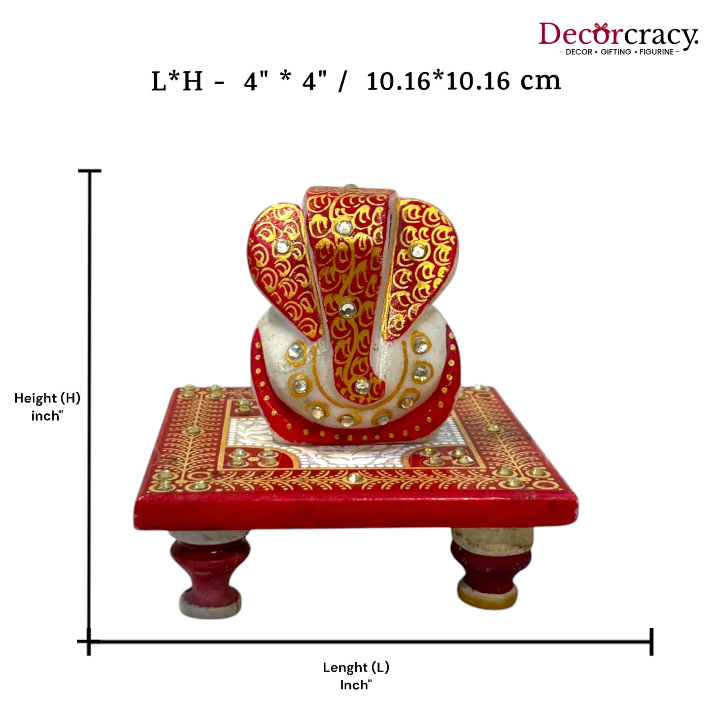 Rajasthani Marble Chowki Ganesh Meenakari