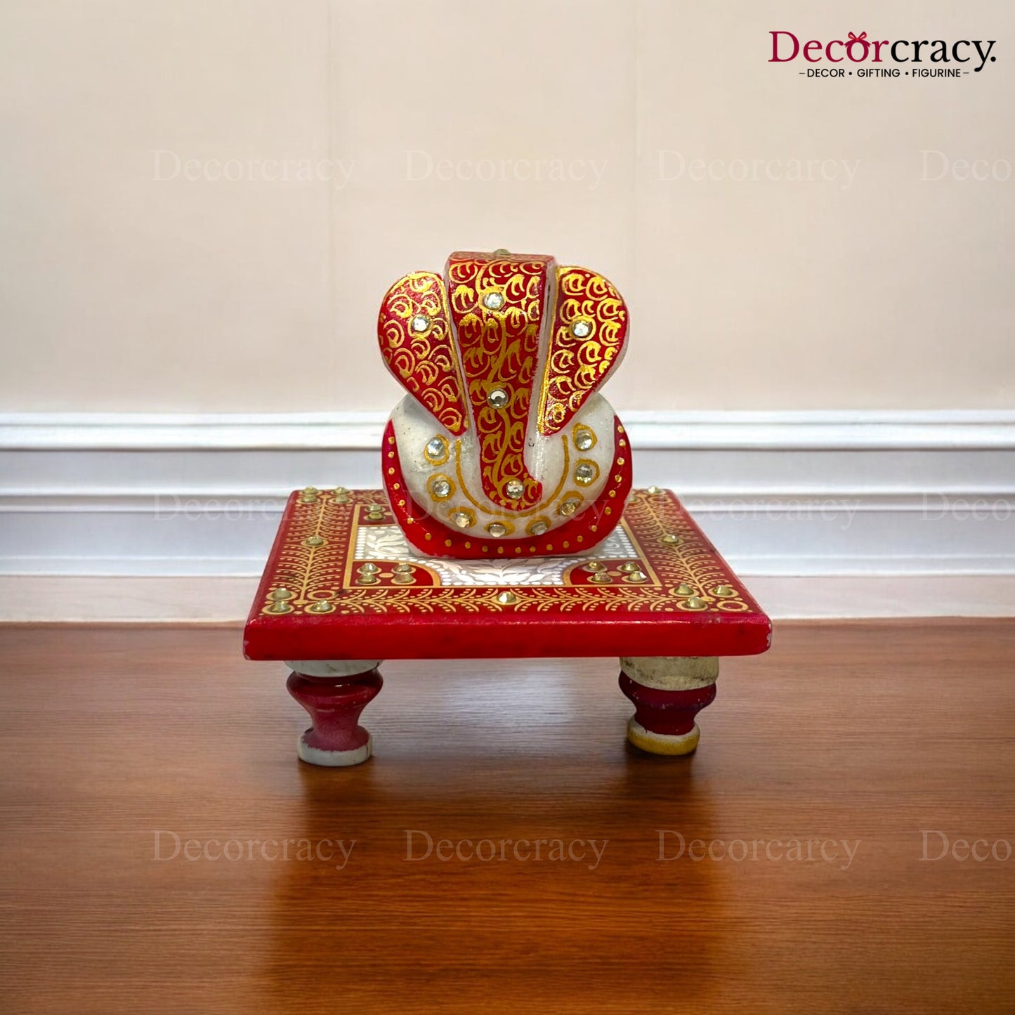Rajasthani Marble Chowki Ganesh Meenakari