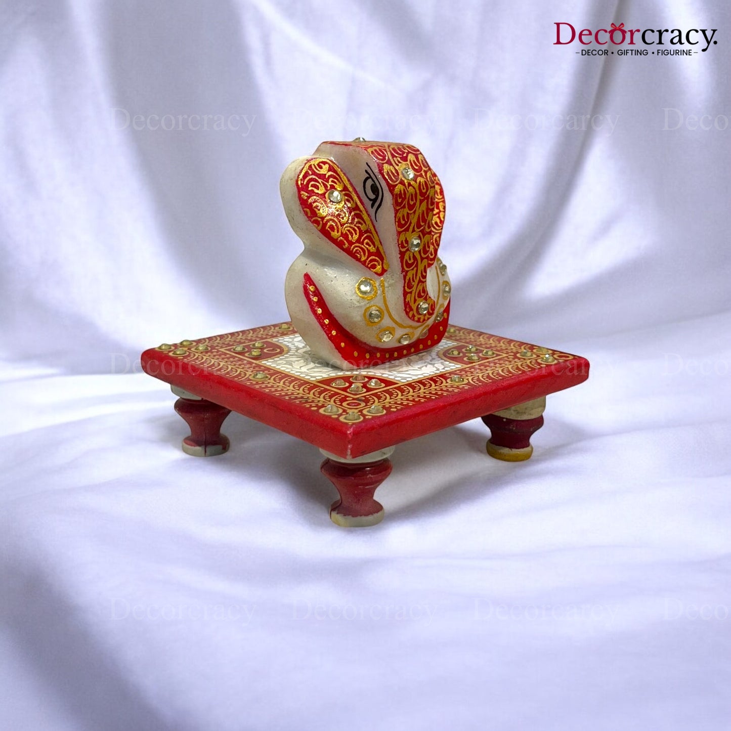 Rajasthani Marble Chowki Ganesh Meenakari