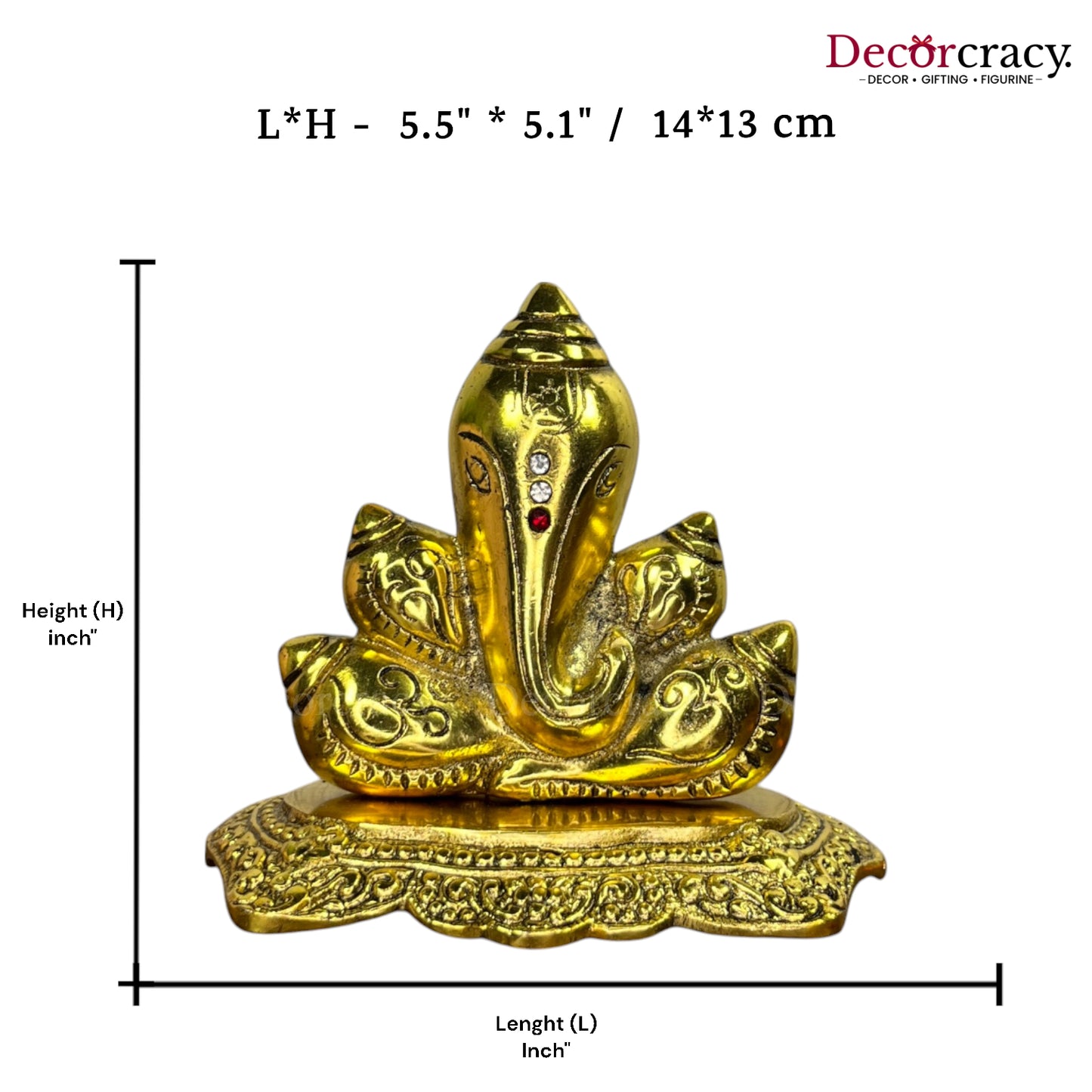 Shree Ganesh Om Shank Idol Metal golden