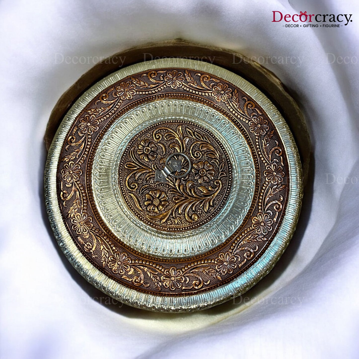 Round 4 Partition Dry Fruit Mukhwas Box Wooden 10"