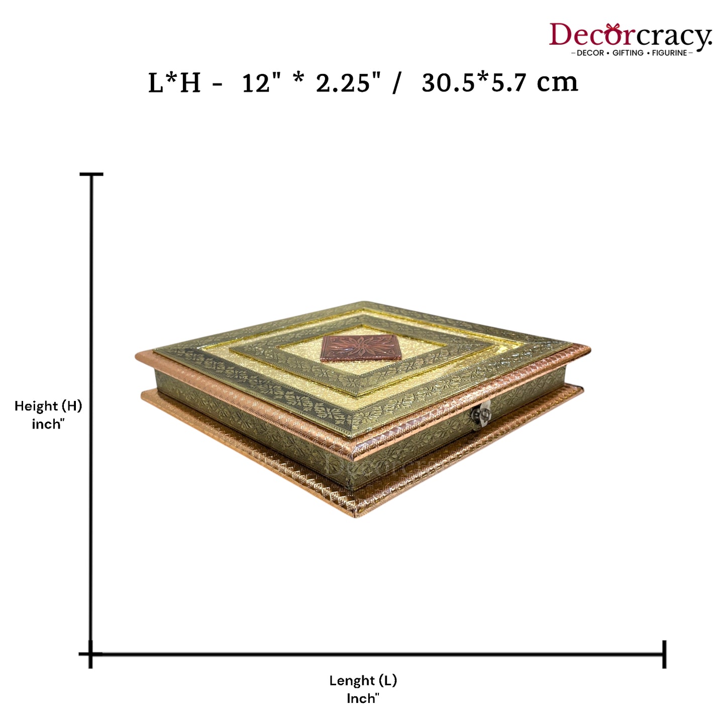 Rose Gold 4 Partition Dry Fruit Mukhwas Box Wooden 12"