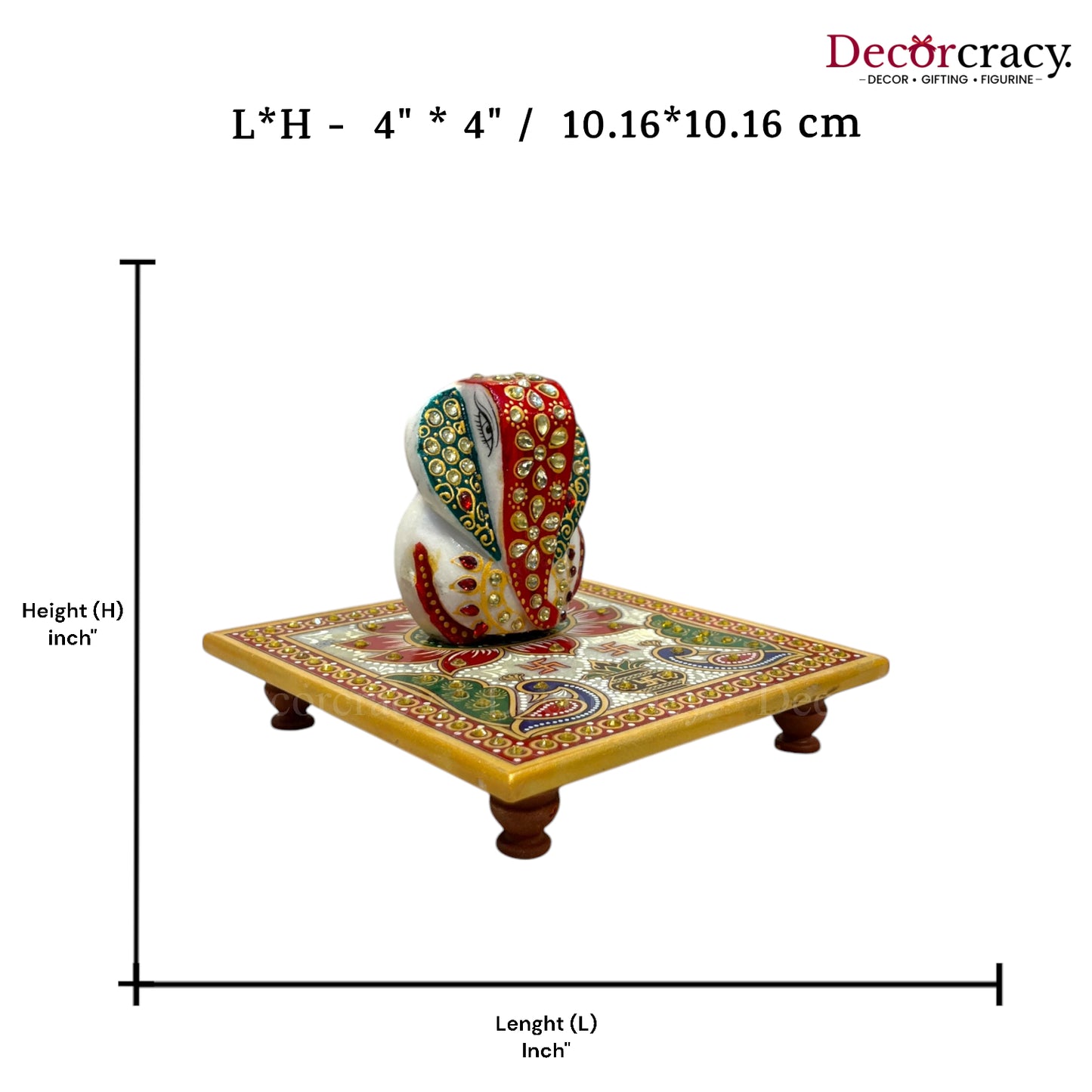 Rajasthani Marble Chowki Ganesh Meenakari