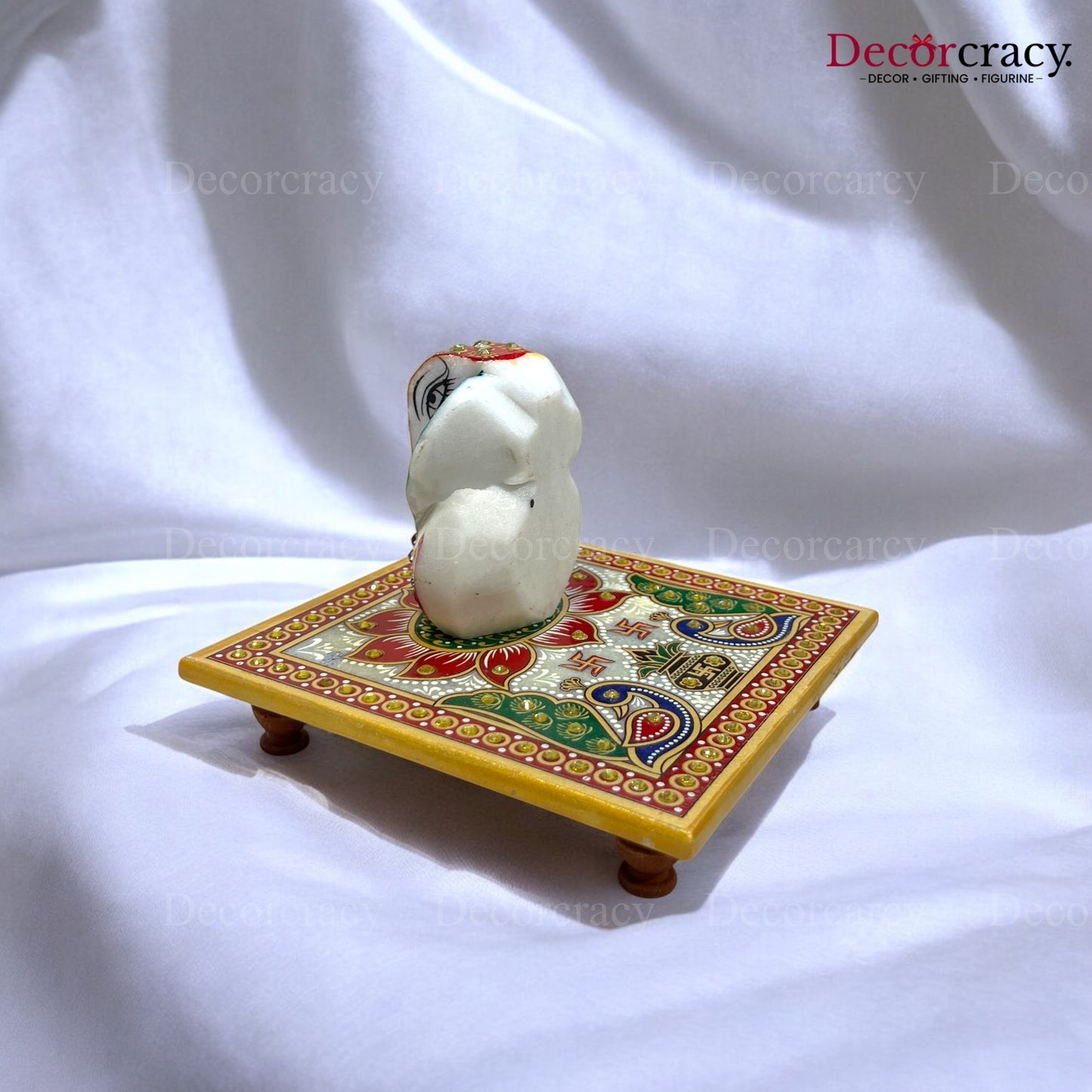 Rajasthani Marble Chowki Ganesh Meenakari