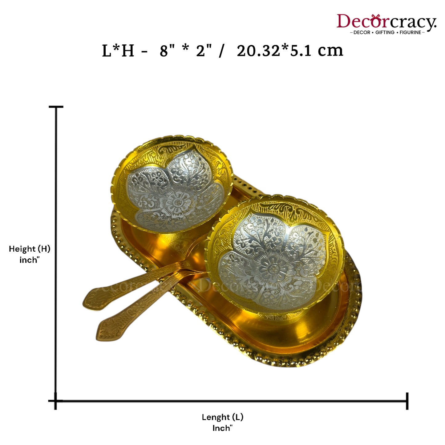 Gold Plated Bowl Metal Set Velvet Box