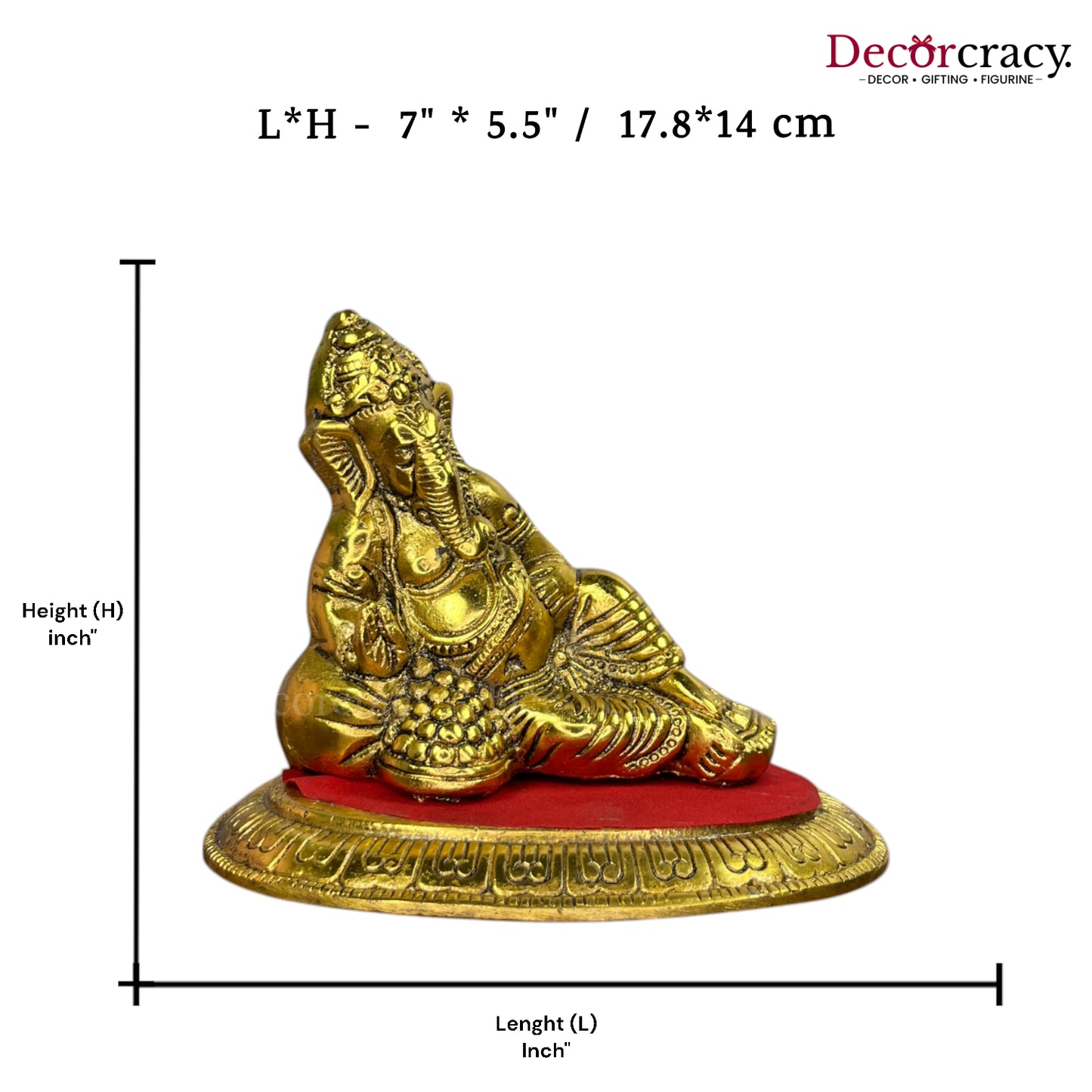 Relax Ganesh Aaram Idol Metal golden