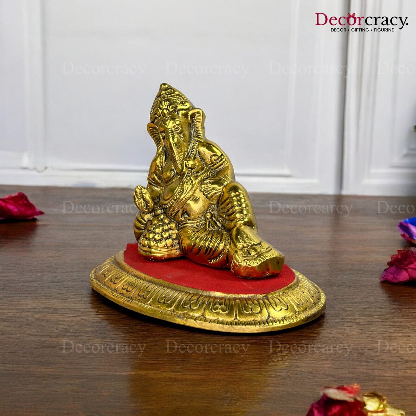Relax Ganesh Aaram Idol Metal golden
