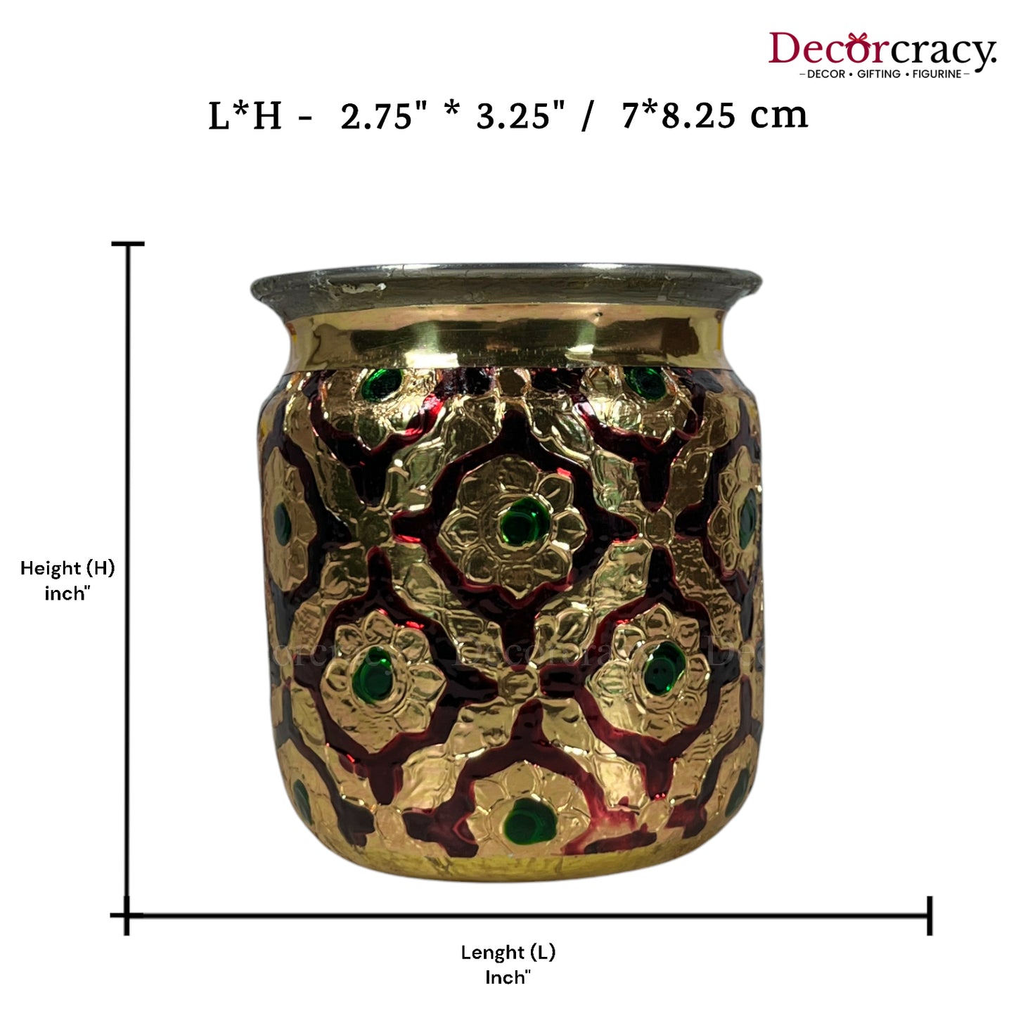 Kalash Lota Meenakari Steel Utensil Pooja Medium