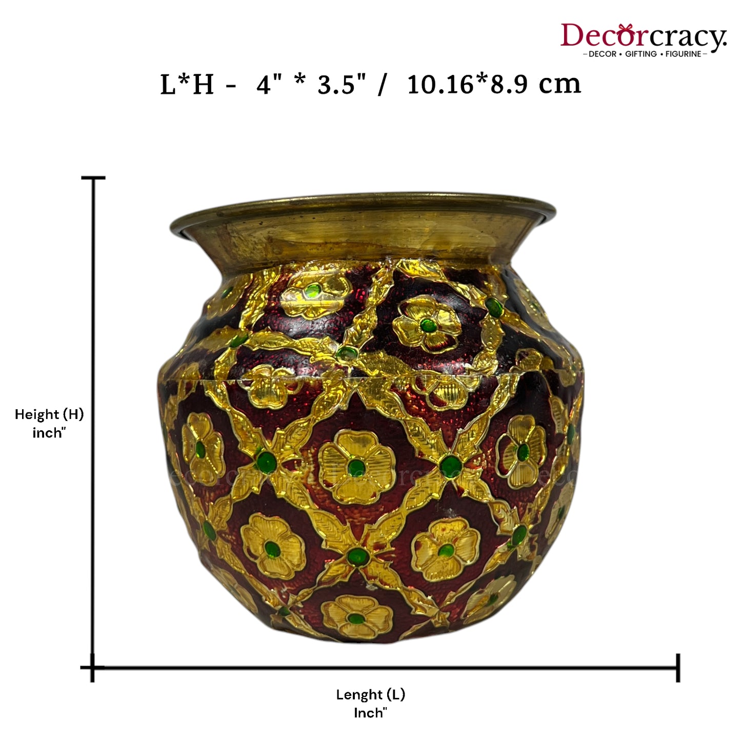 Kalash Lota Meenakari Brass Utensil Pooja Big