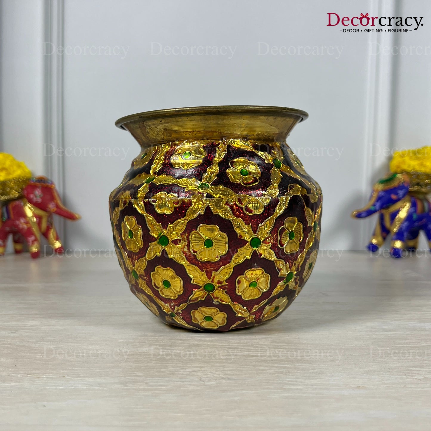 Kalash Lota Meenakari Brass Utensil Pooja Big