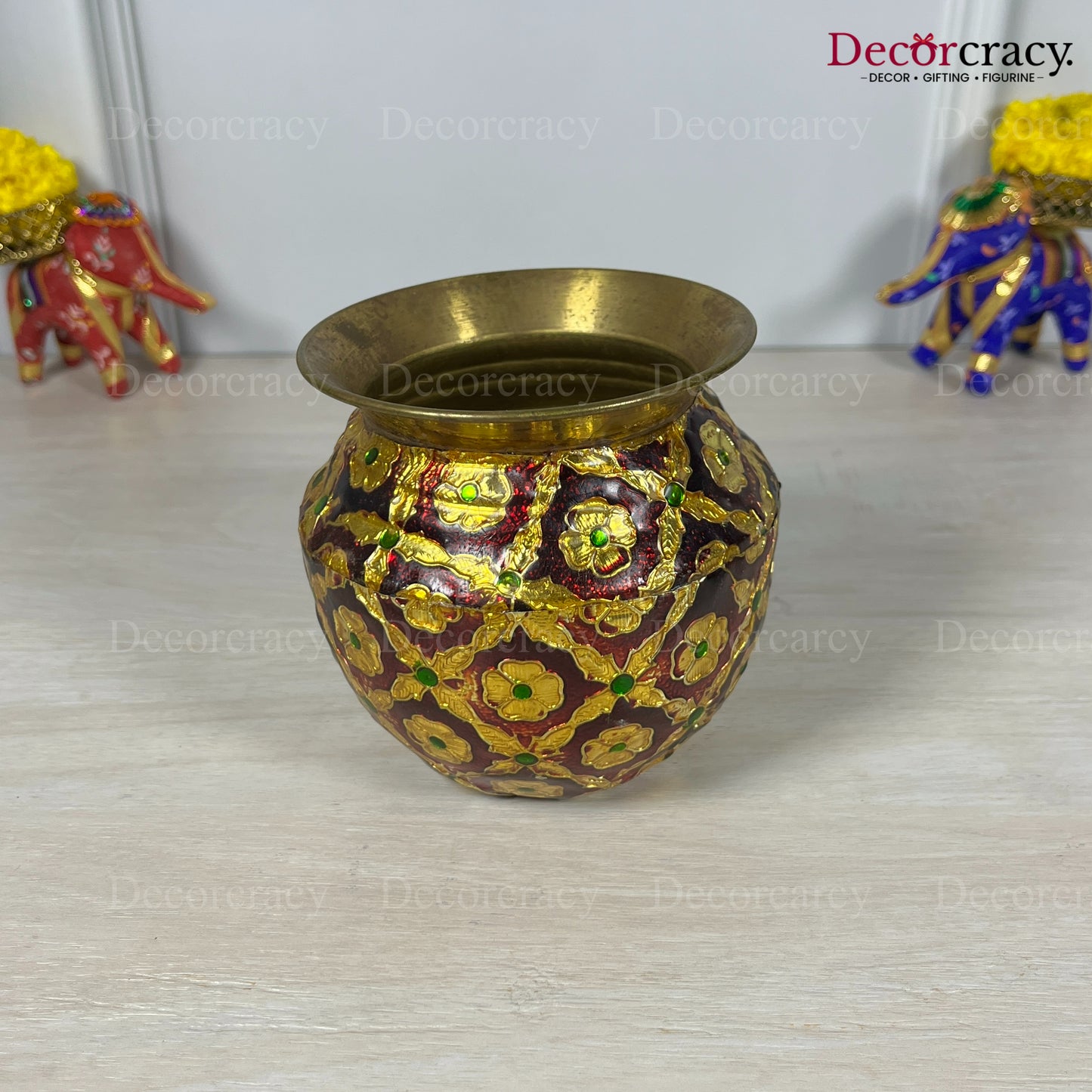 Kalash Lota Meenakari Brass Utensil Pooja Big