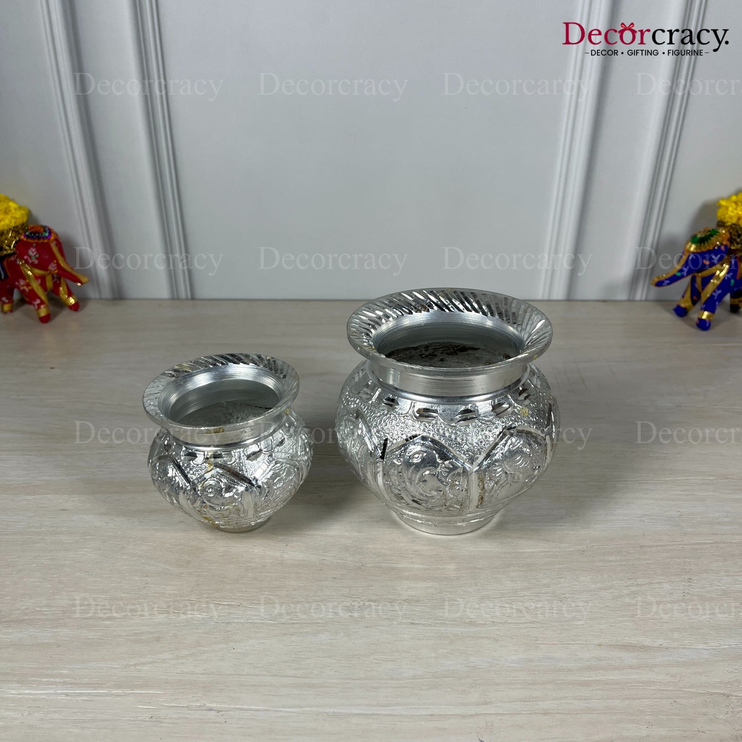Kalash Lota Metal Utensil Pooja Set 3&4"