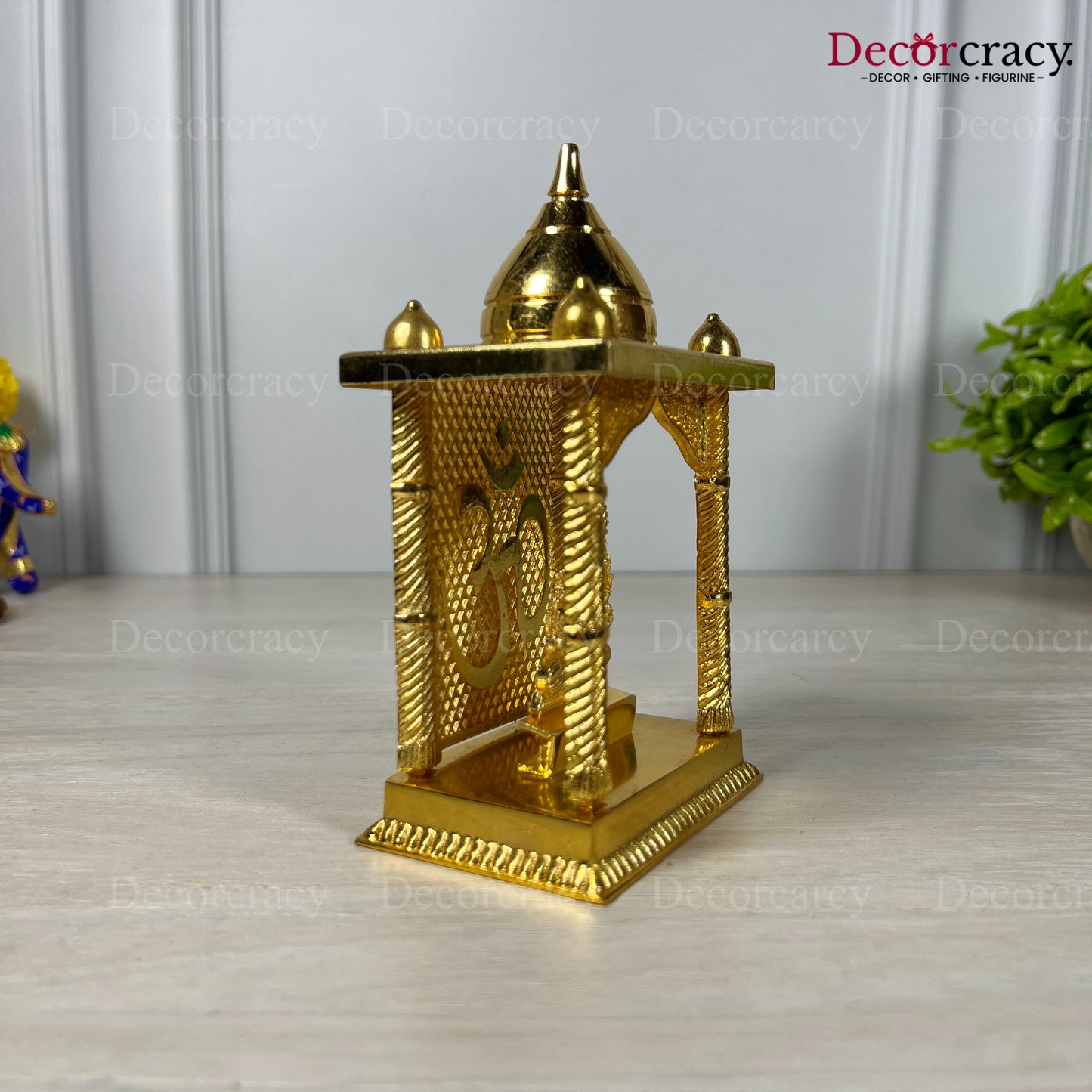 Shree Ganesh Mandir Metal Golden 5"