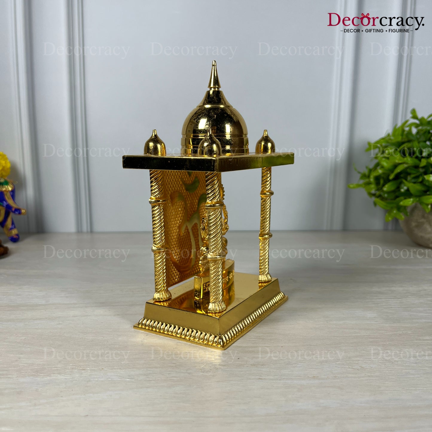 Shree Ganesh Mandir Metal Golden 6"