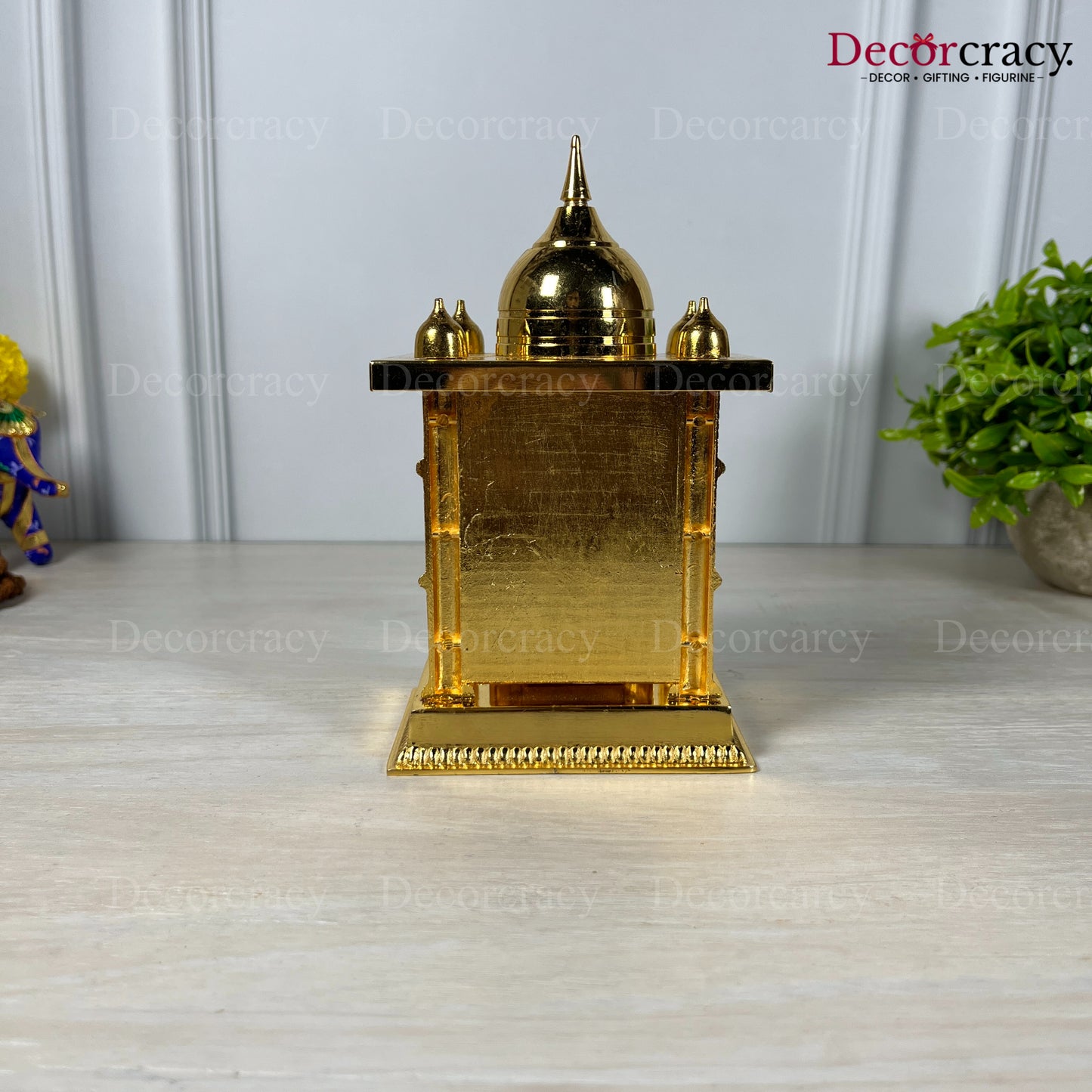 Shree Ganesh Mandir Metal Golden 6"