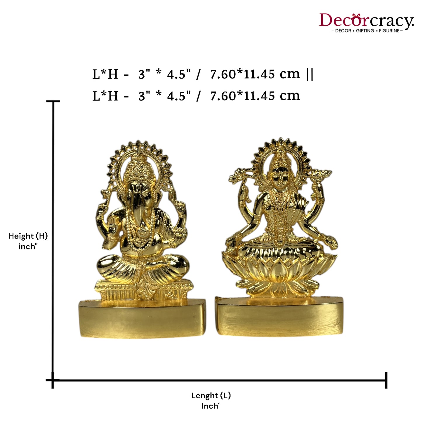 Shree Lakshmi Ganesh Set Golden Metal God SP Idol