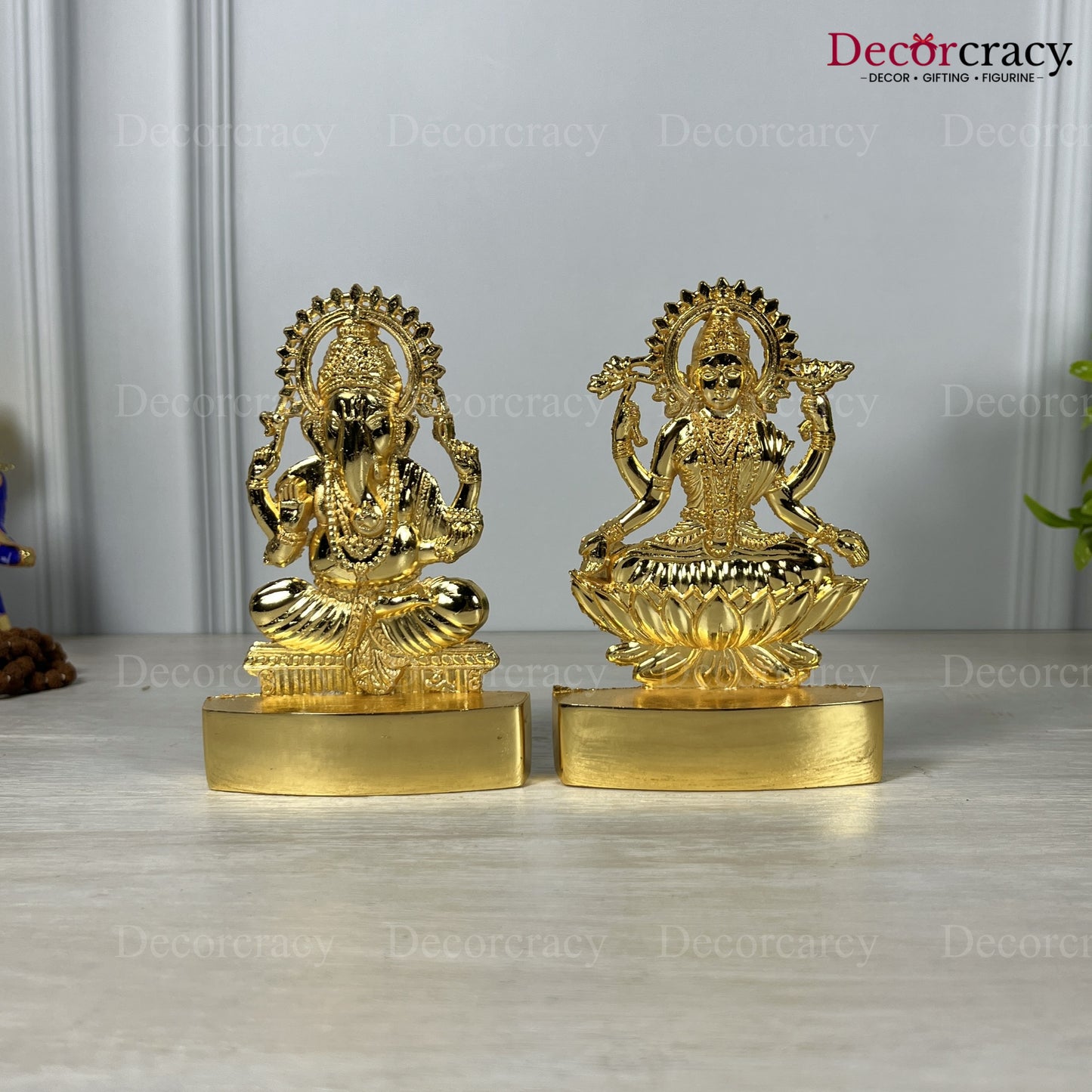 Shree Lakshmi Ganesh Set Golden Metal God SP Idol