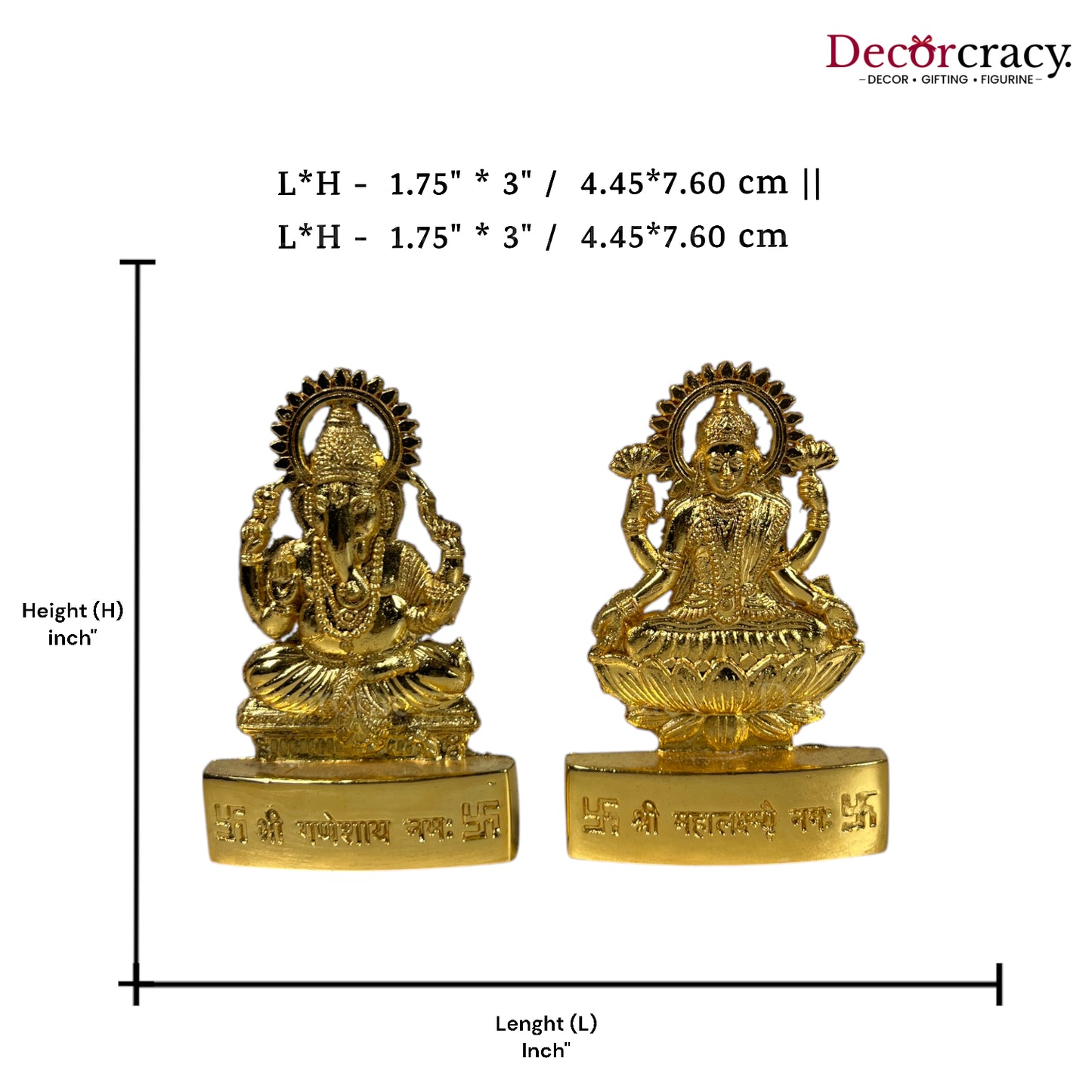 Shree Lakshmi Ganesh Set Golden Metal God SP Idol