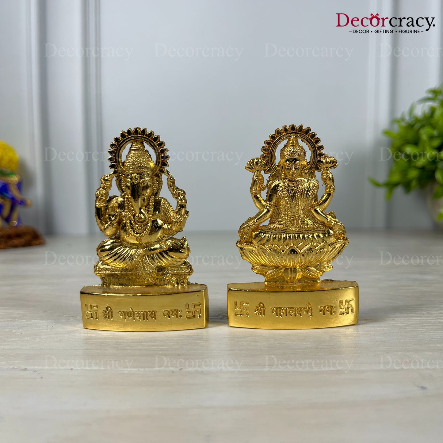 Shree Lakshmi Ganesh Set Golden Metal God SP Idol