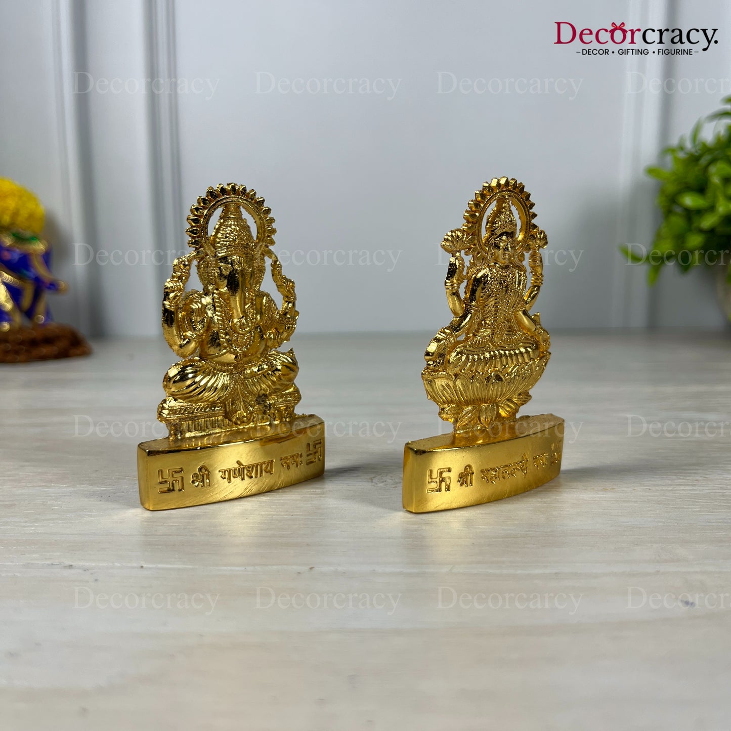Shree Lakshmi Ganesh Set Golden Metal God SP Idol