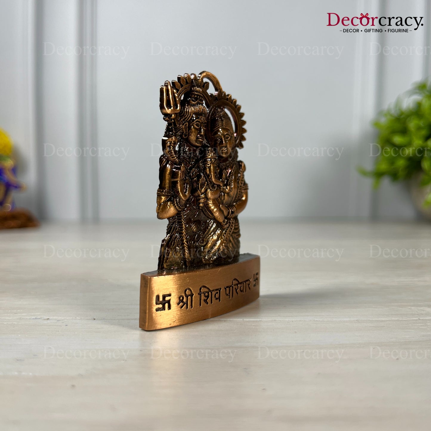 Shree Shiv Parivar Antique Copper Metal God SP Idol