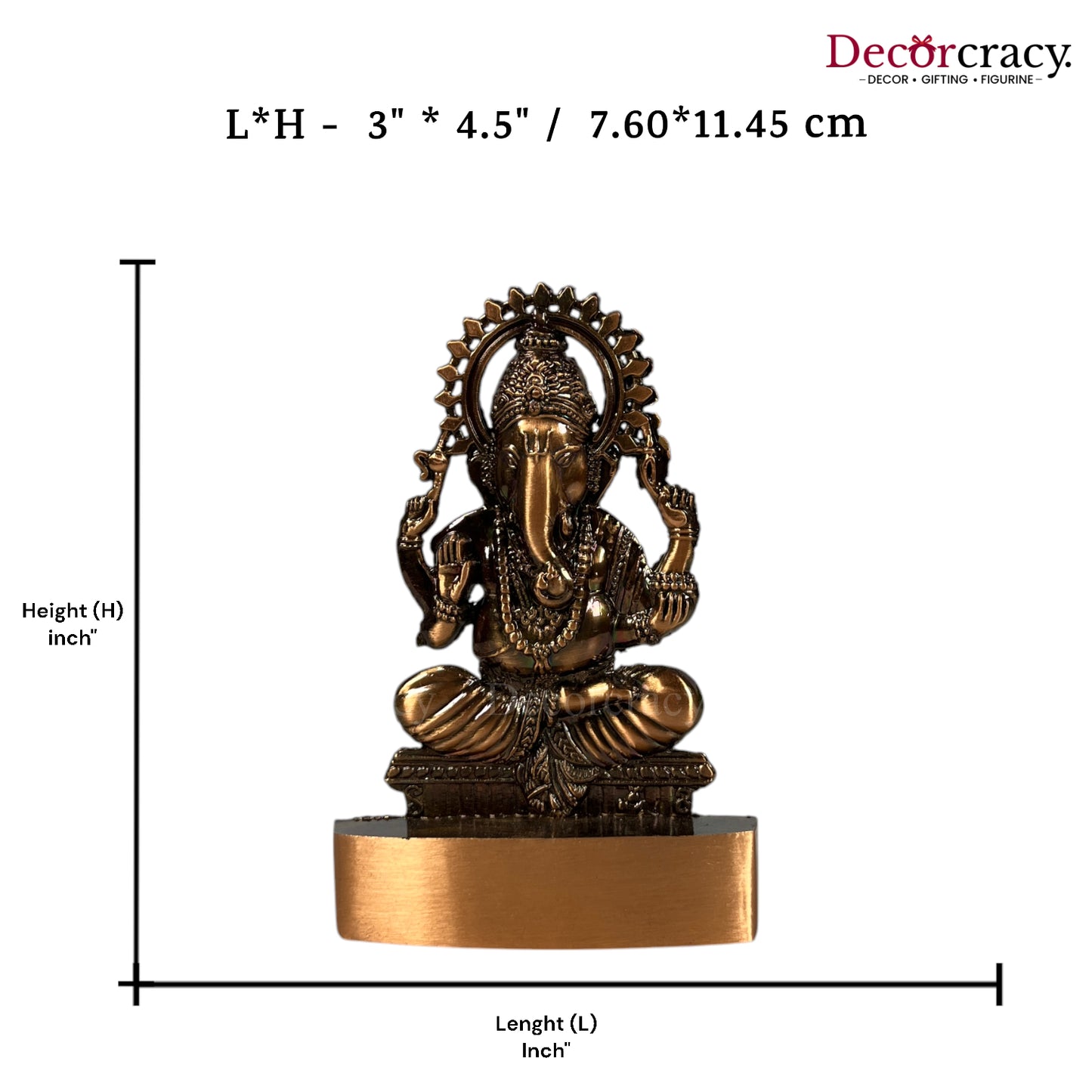 Shree Ganesh Antique Copper Metal God SP Idol
