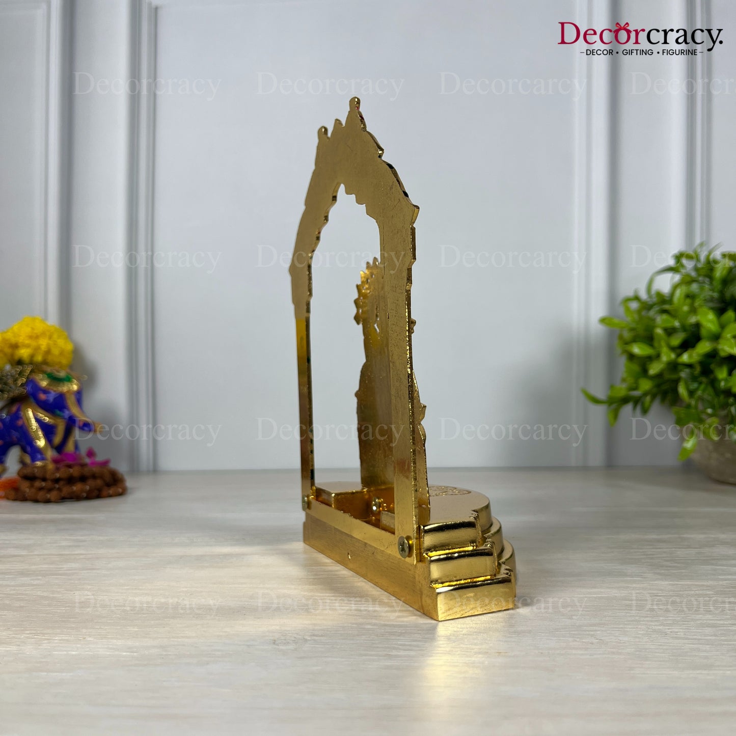 Shree Radha Krishna Peacock Mehraab Golden Metal God SP Idol