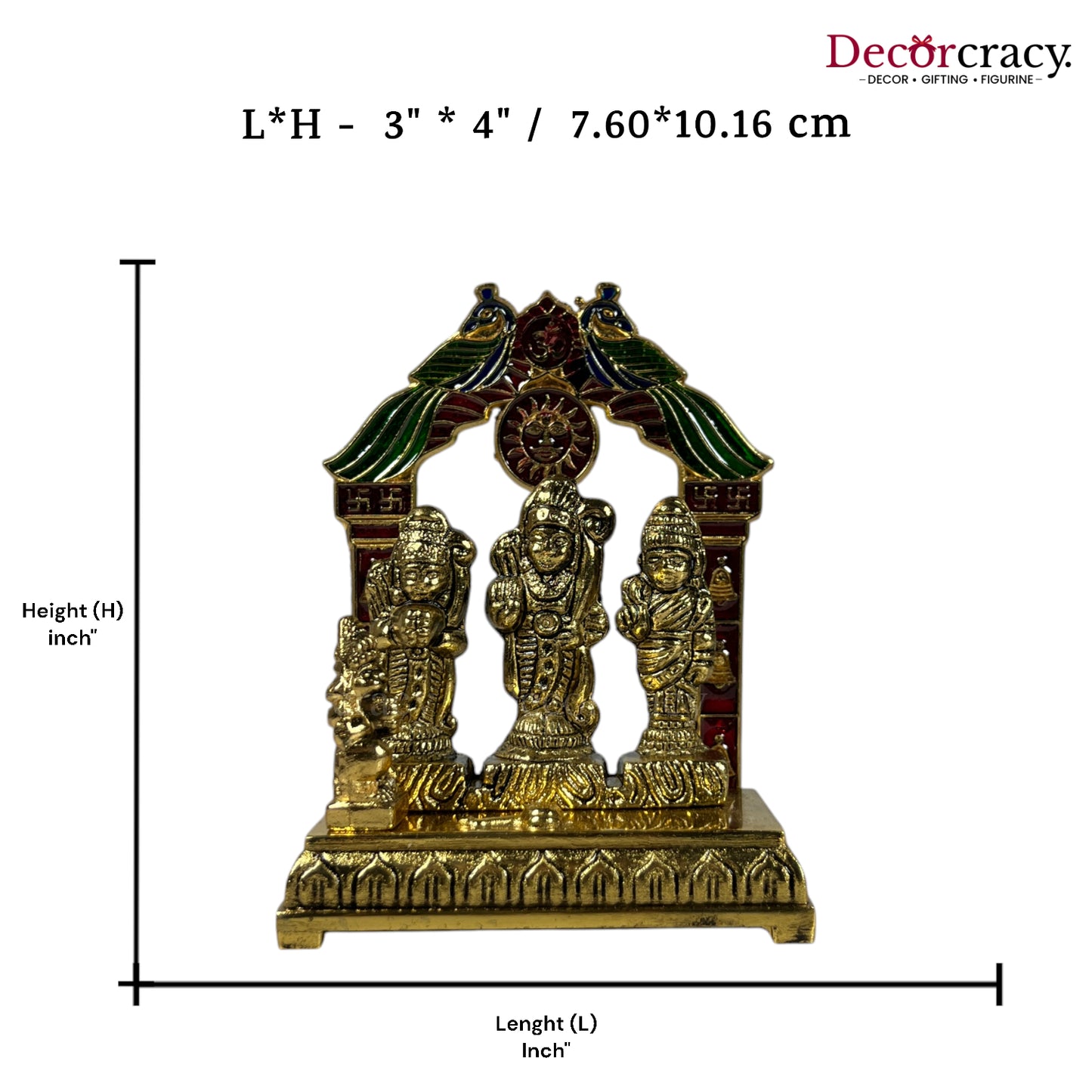 Shree Ram Darbar Peacock Mehraab Golden Metal God SP