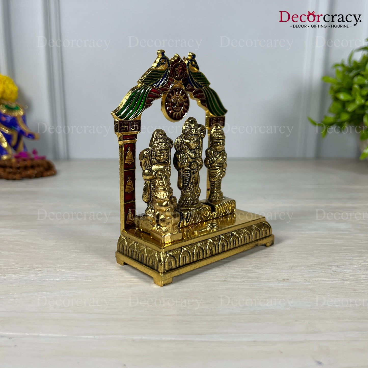 Shree Ram Darbar Peacock Mehraab Golden Metal God SP