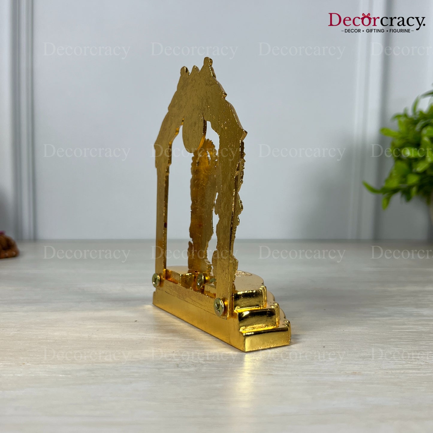 Shree Lakshmi Ganesh Peacock Mehraab Golden Metal God SP Idol