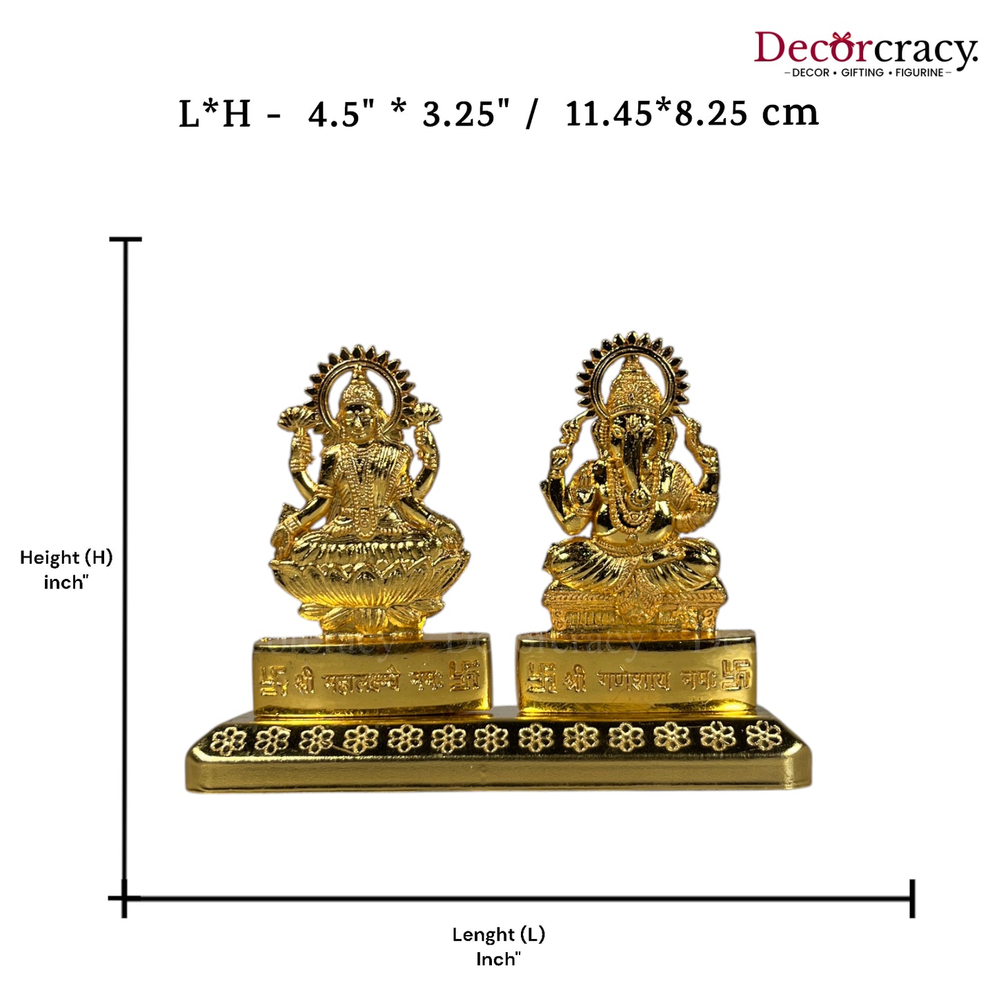 Shree Lakshmi Ganesh Golden Metal God SP Idol