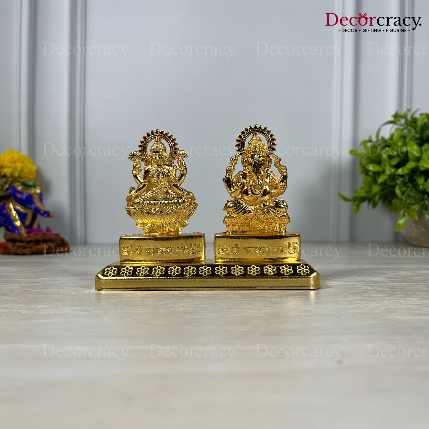 Shree Lakshmi Ganesh Golden Metal God SP Idol