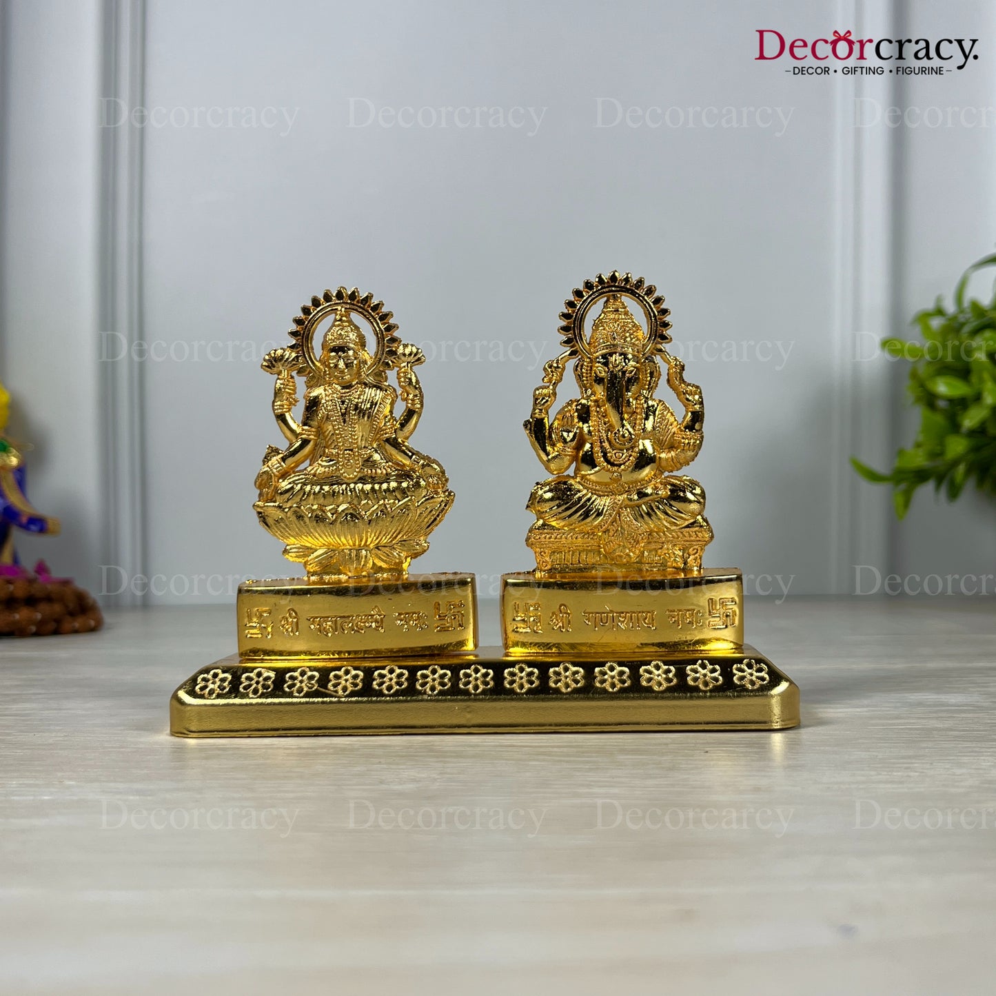 Shree Lakshmi Ganesh Golden Metal God SP Idol