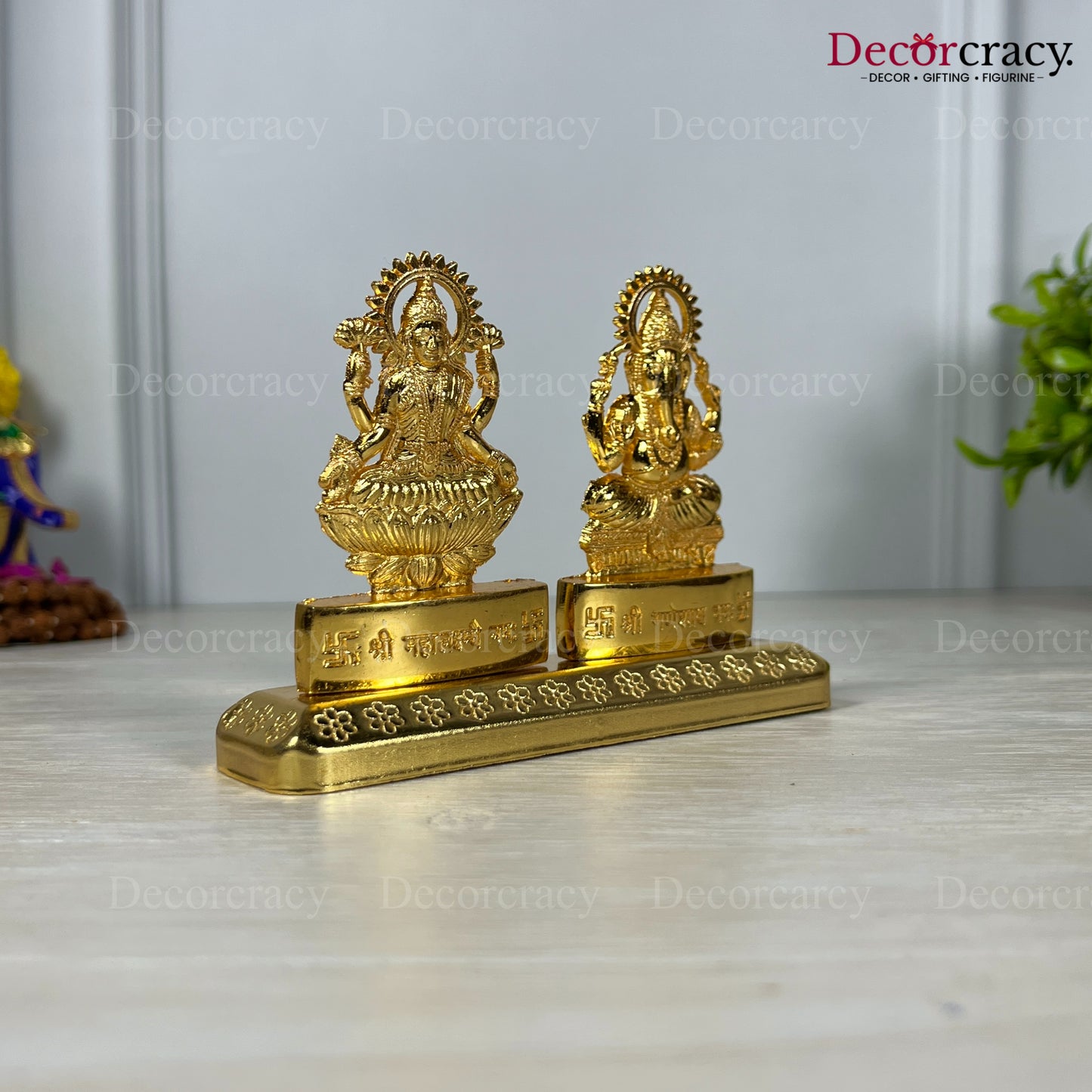 Shree Lakshmi Ganesh Golden Metal God SP Idol