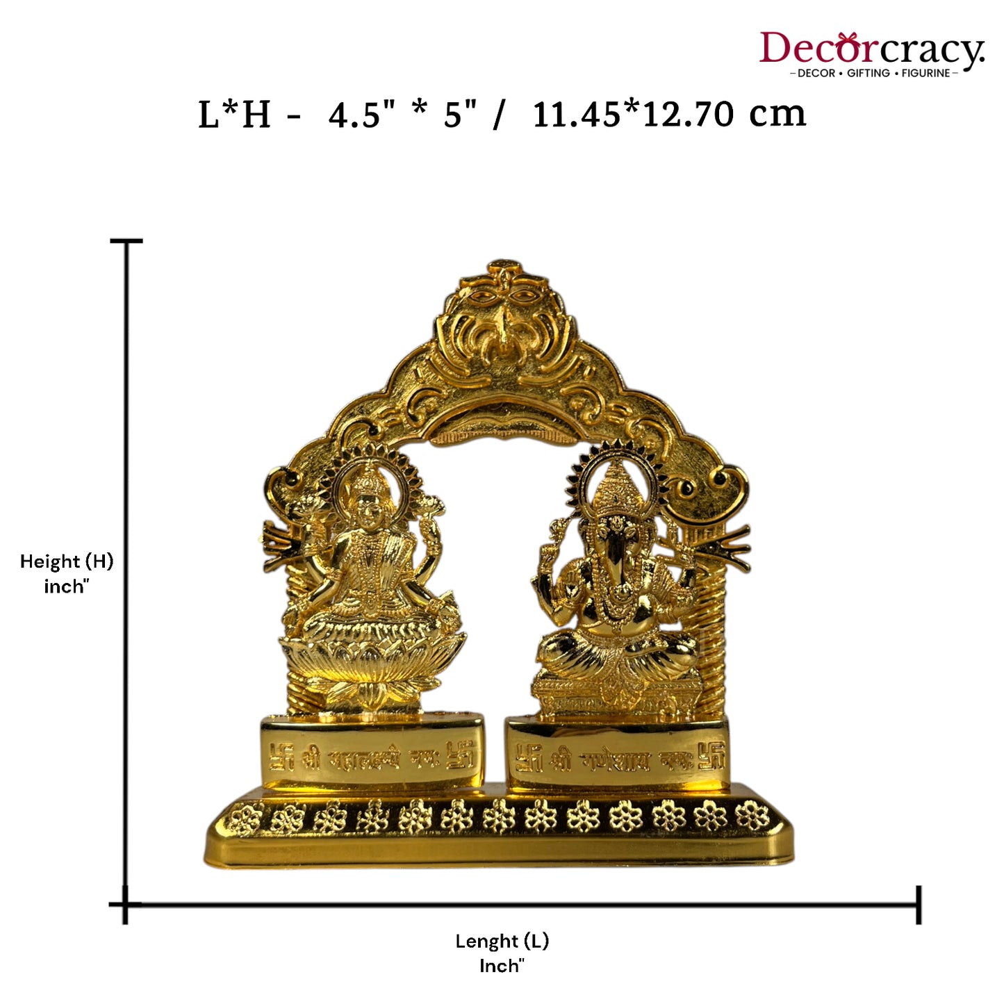 Shree Lakshmi Ganesh Mehraab Golden Metal God SP Idol