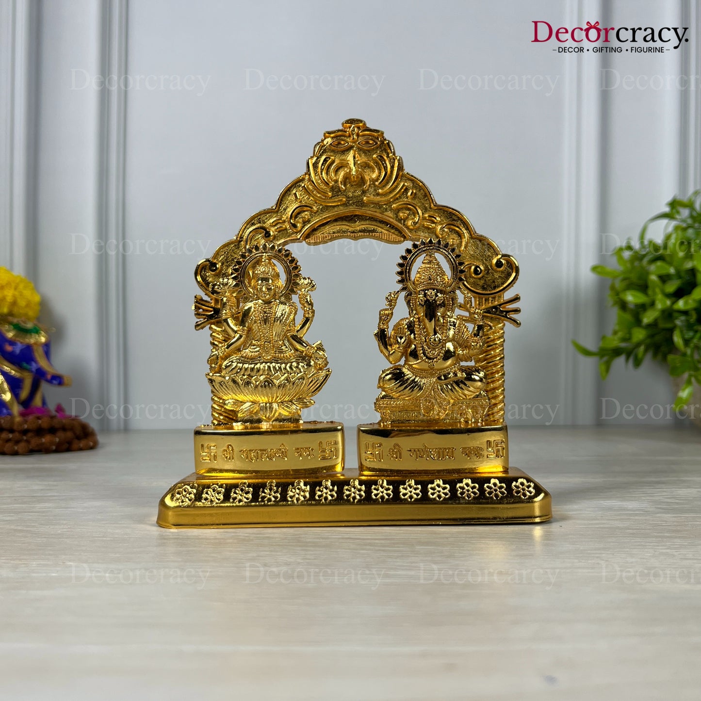 Shree Lakshmi Ganesh Mehraab Golden Metal God SP Idol