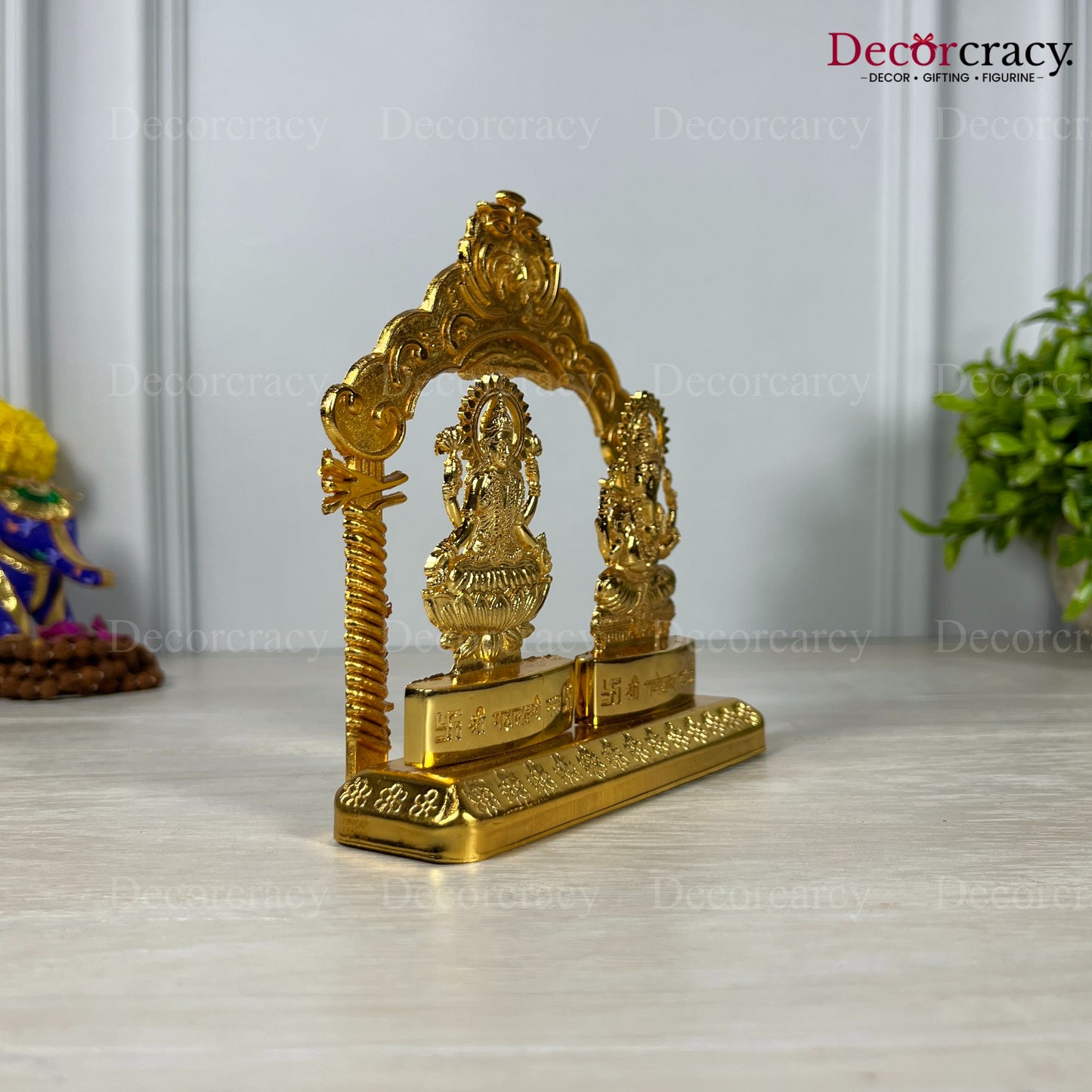 Shree Lakshmi Ganesh Mehraab Golden Metal God SP Idol