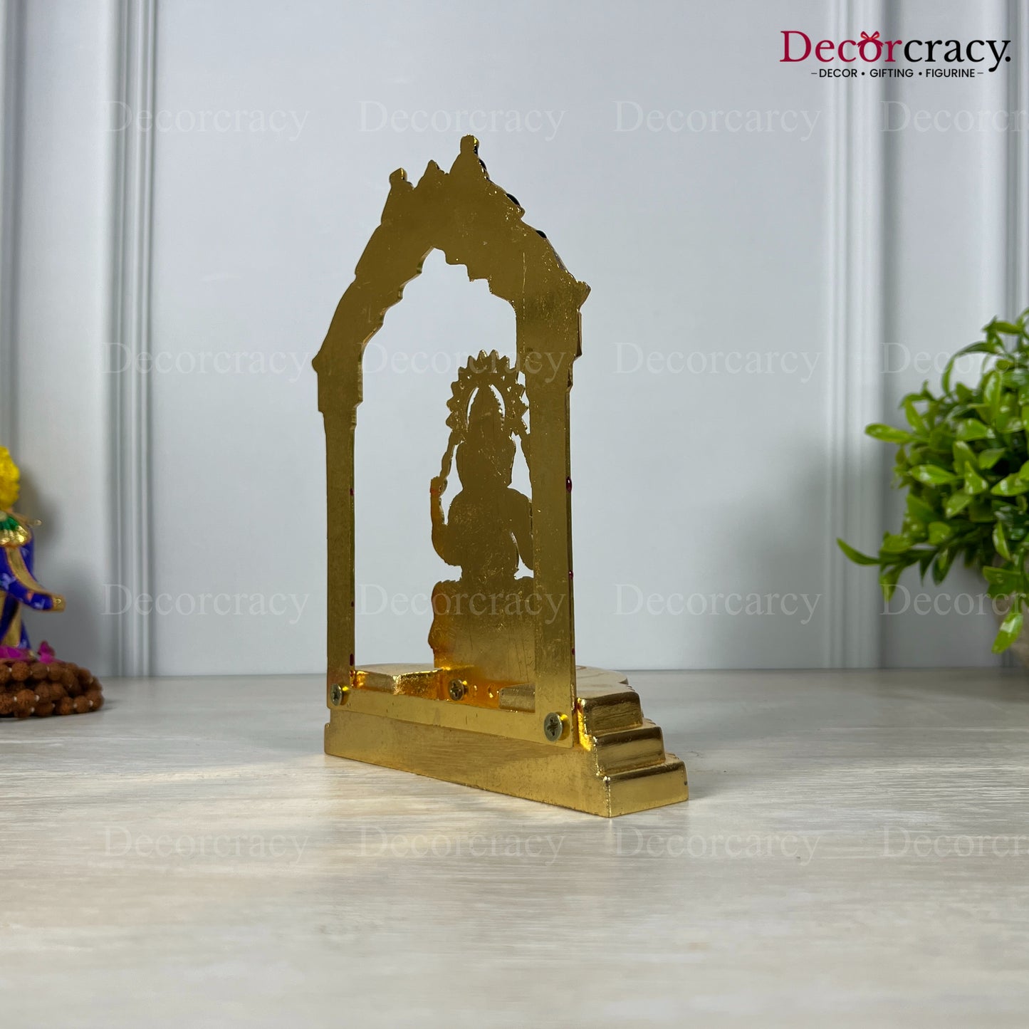 Shree Ganesh Peacock Mehraab Golden Metal God SP Idol