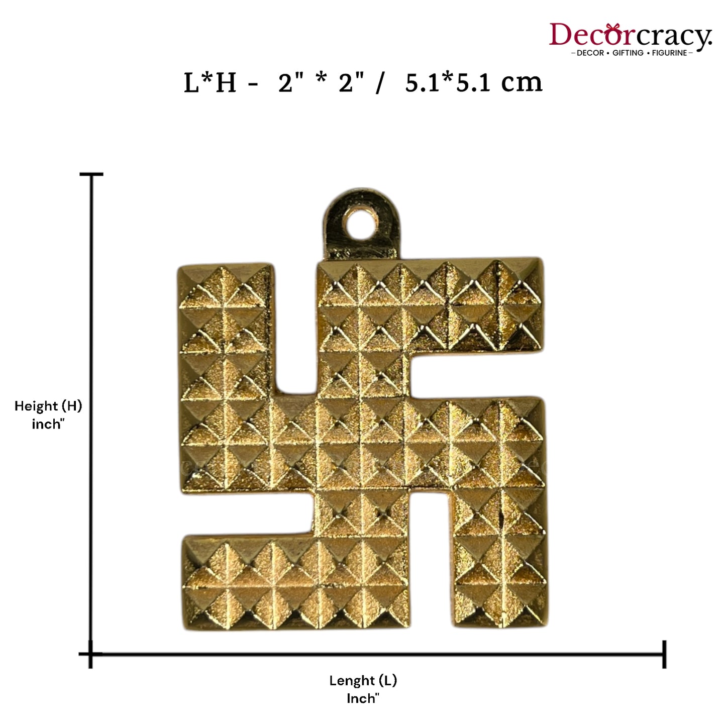 Swastik Wall Hanging Golden Metal SP 2"