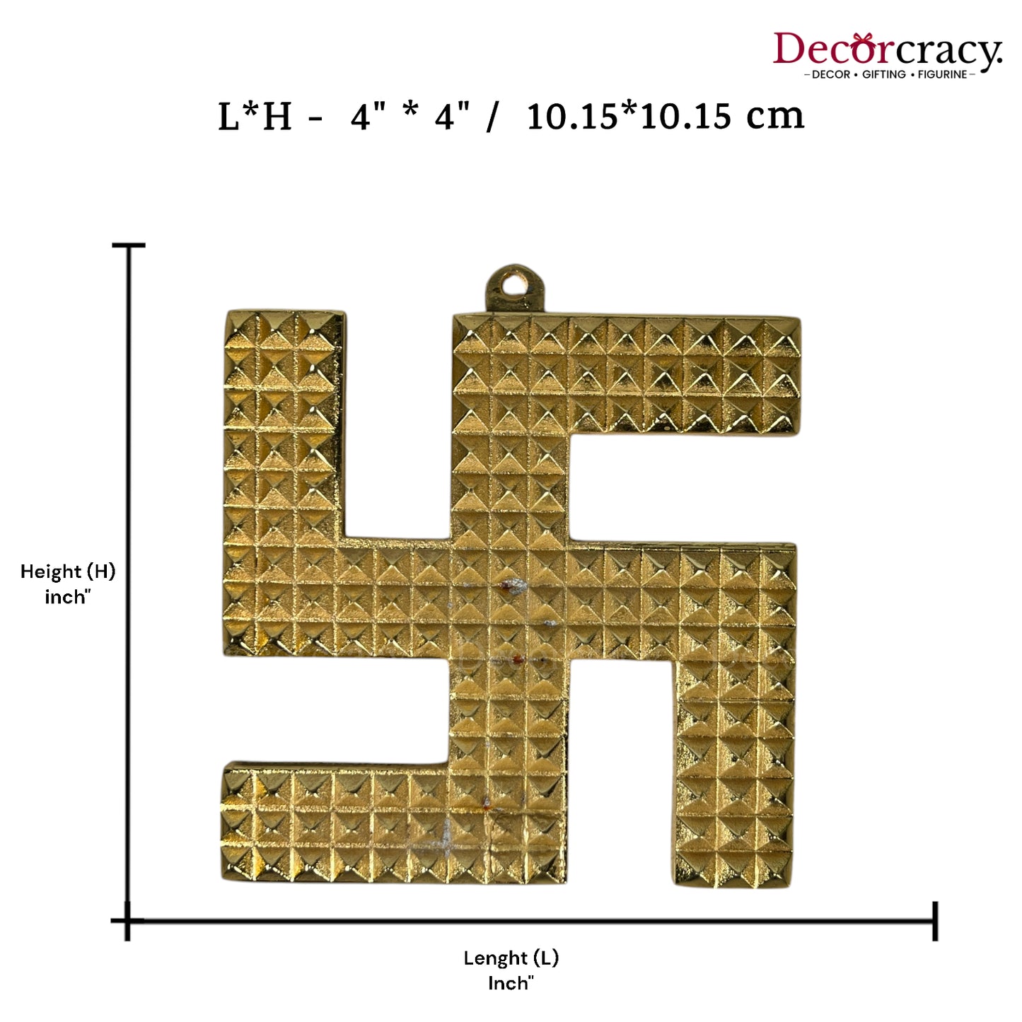 Swastik Wall Hanging Golden Metal SP 4"
