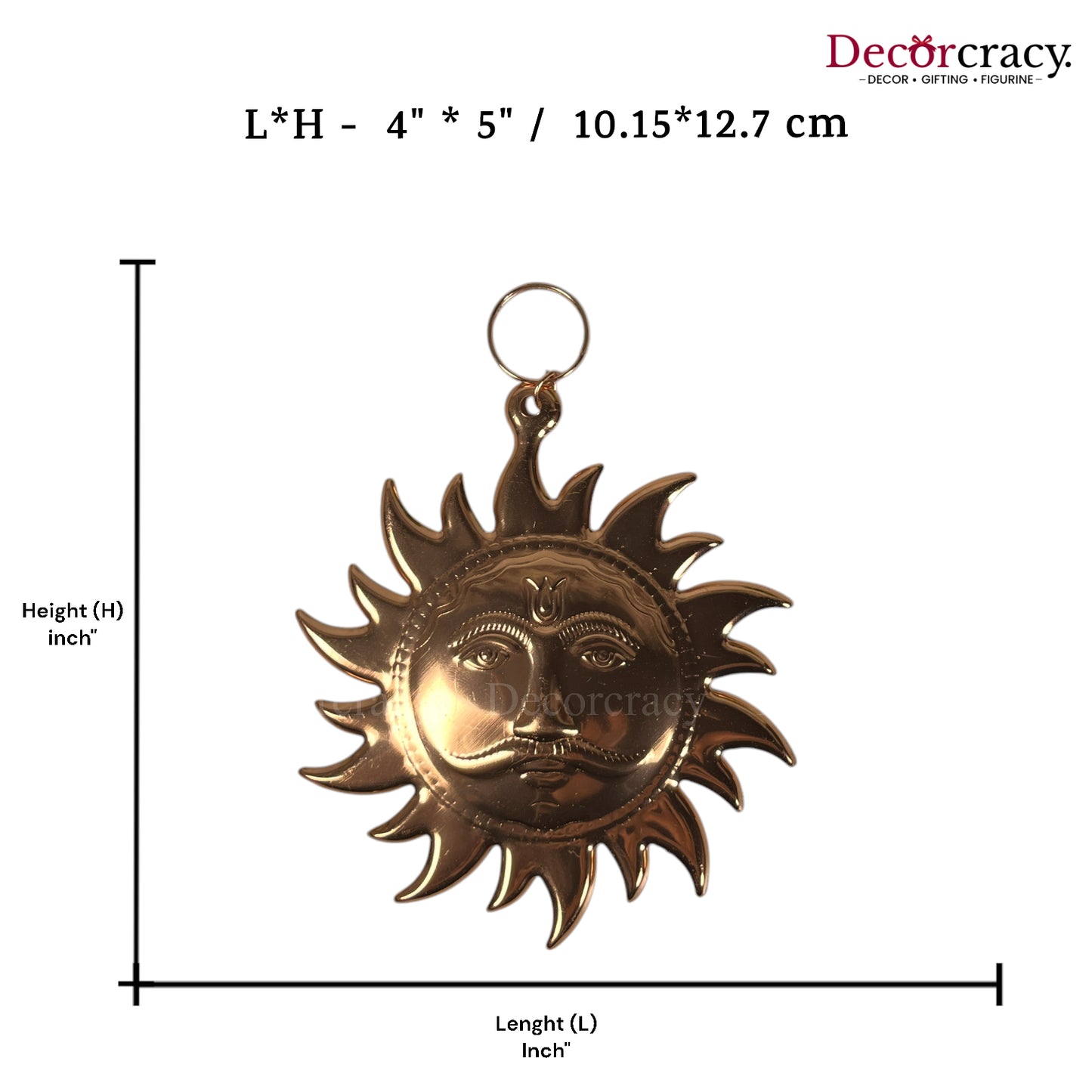 Sooraj Face Wall Hanging Copper Metal SP 4"