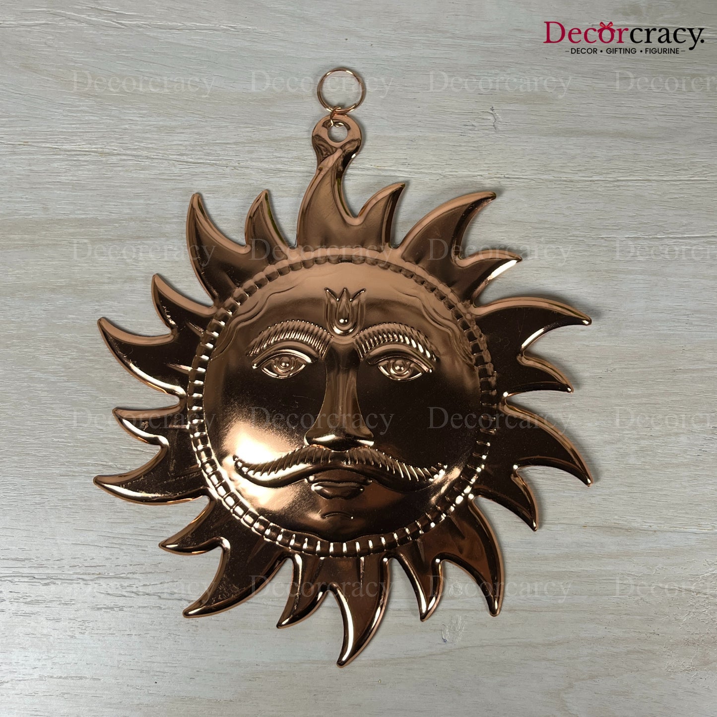 Sooraj Face Wall Hanging Copper Metal SP 8"