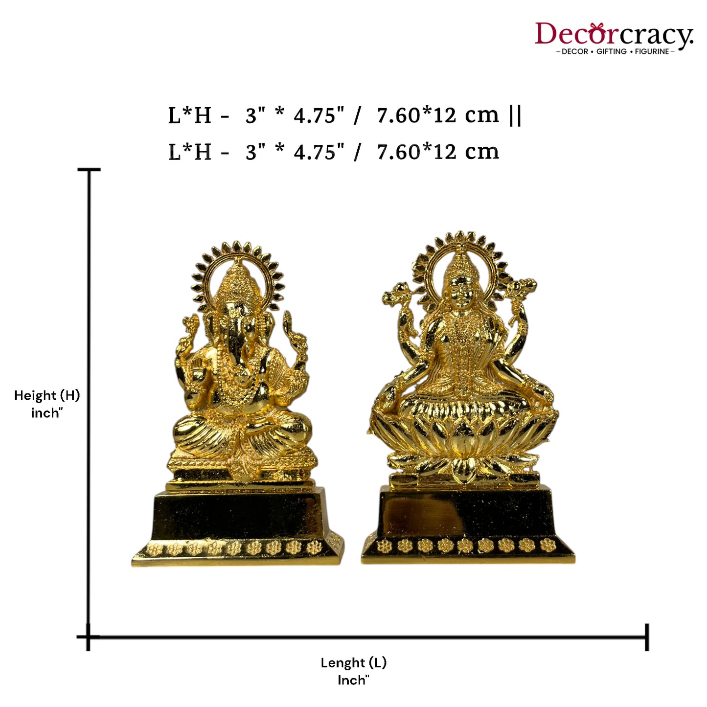Shree Lakshmi Ganesh Set Golden Metal God SP Idol