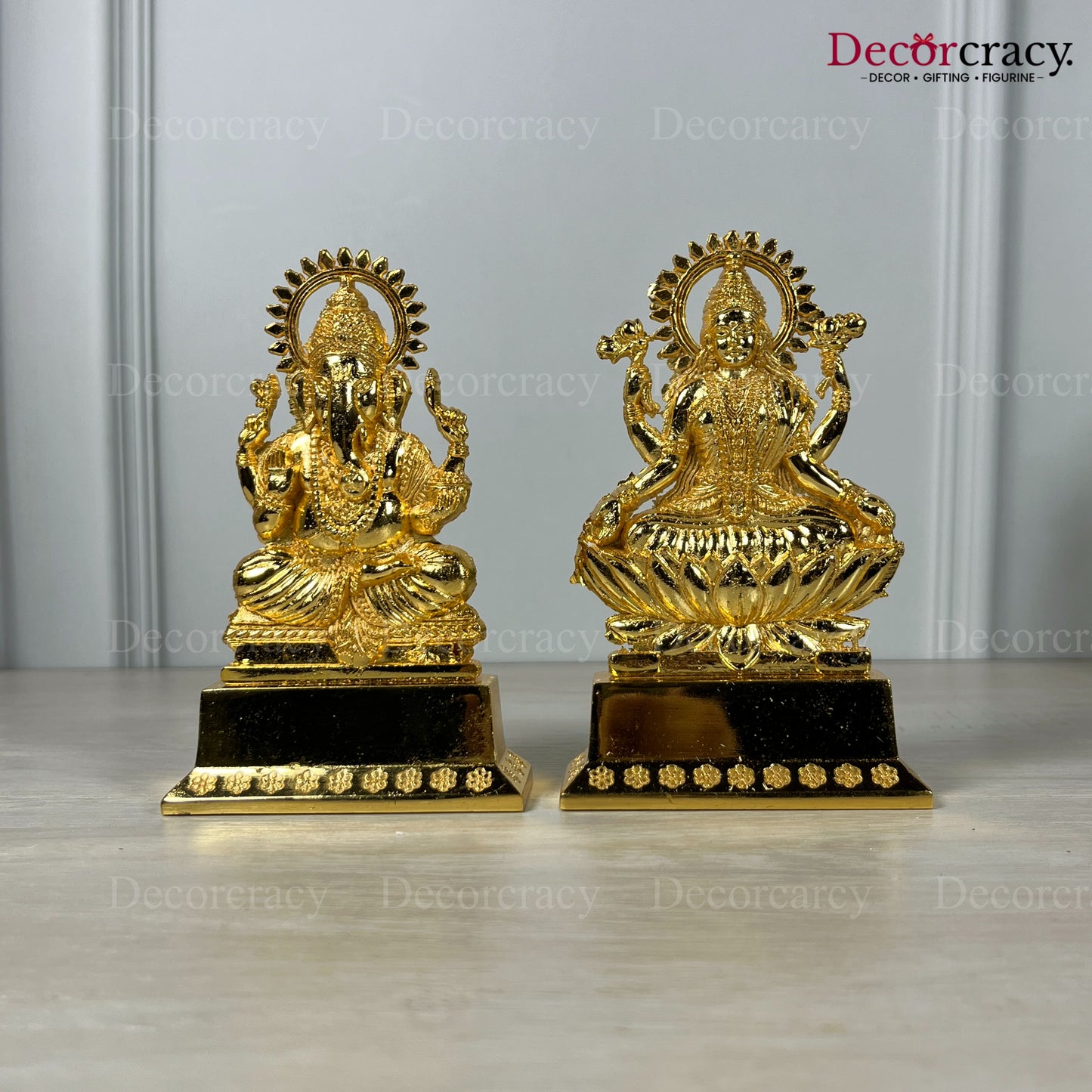 Shree Lakshmi Ganesh Set Golden Metal God SP Idol
