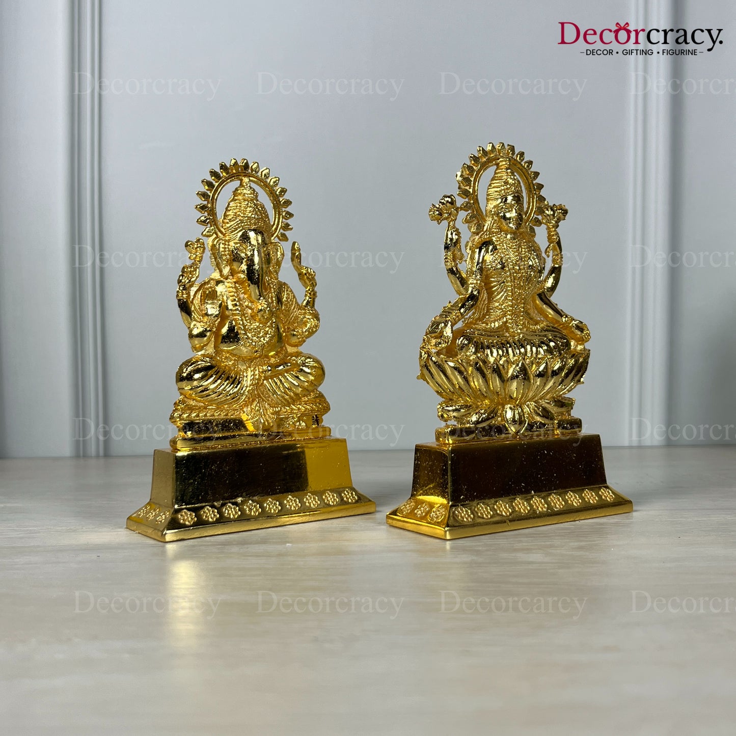 Shree Lakshmi Ganesh Set Golden Metal God SP Idol