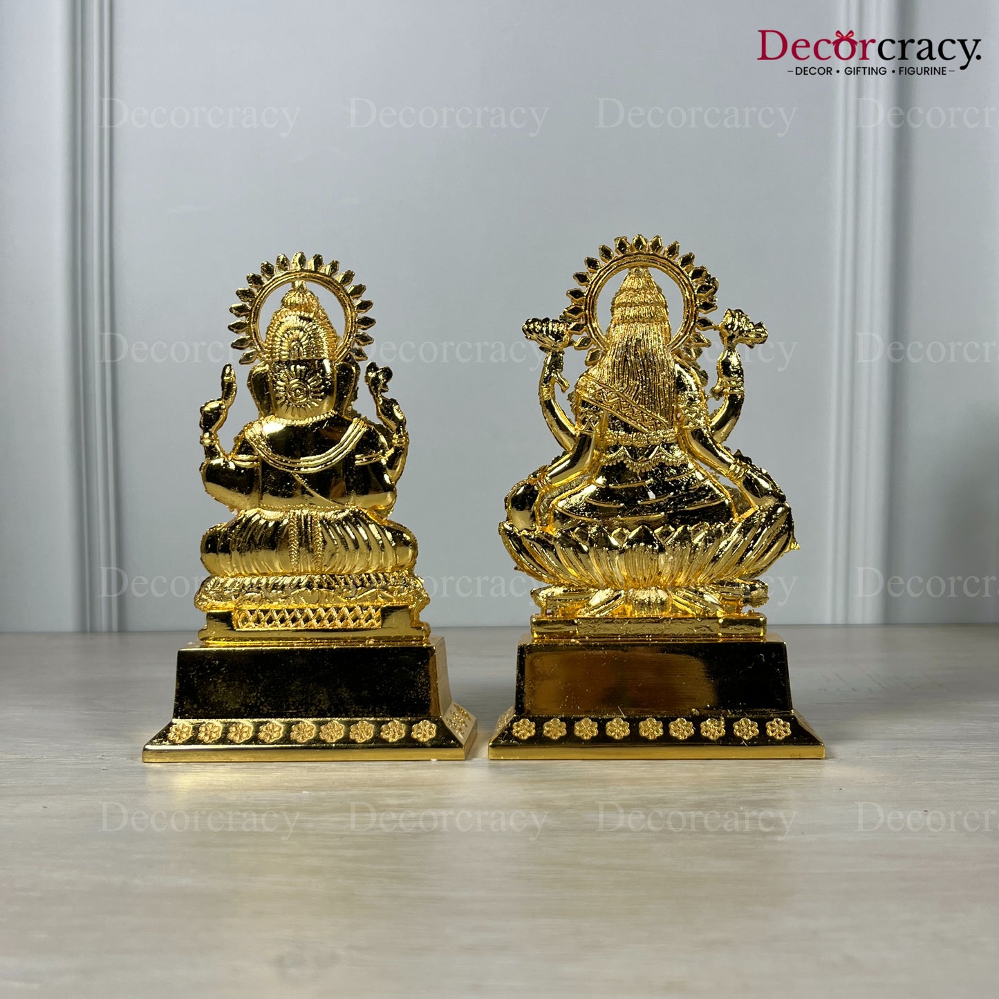 Shree Lakshmi Ganesh Set Golden Metal God SP Idol