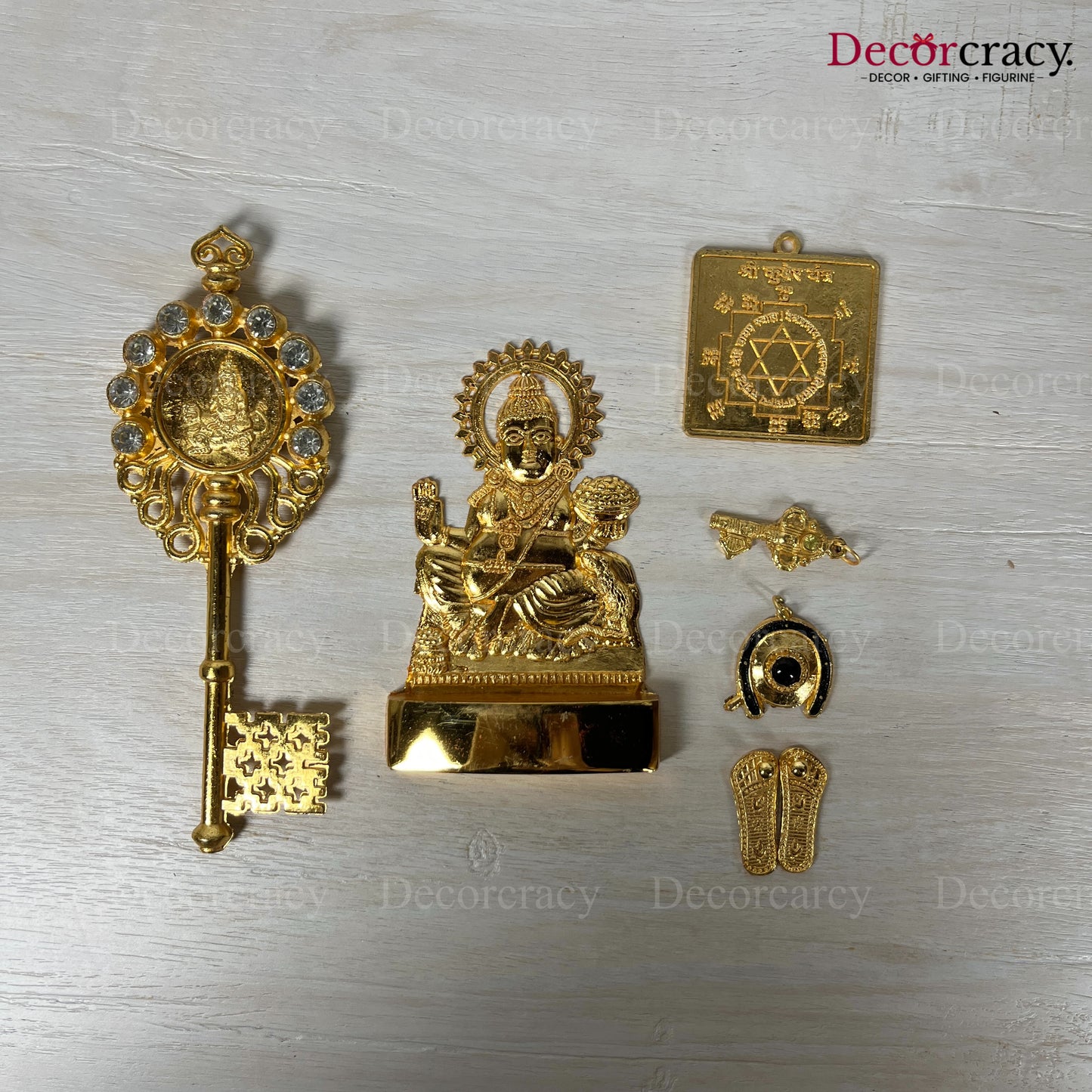 Shree Kuber Dhan Varsha Yantra Diwali Poojan Golden Metal SP